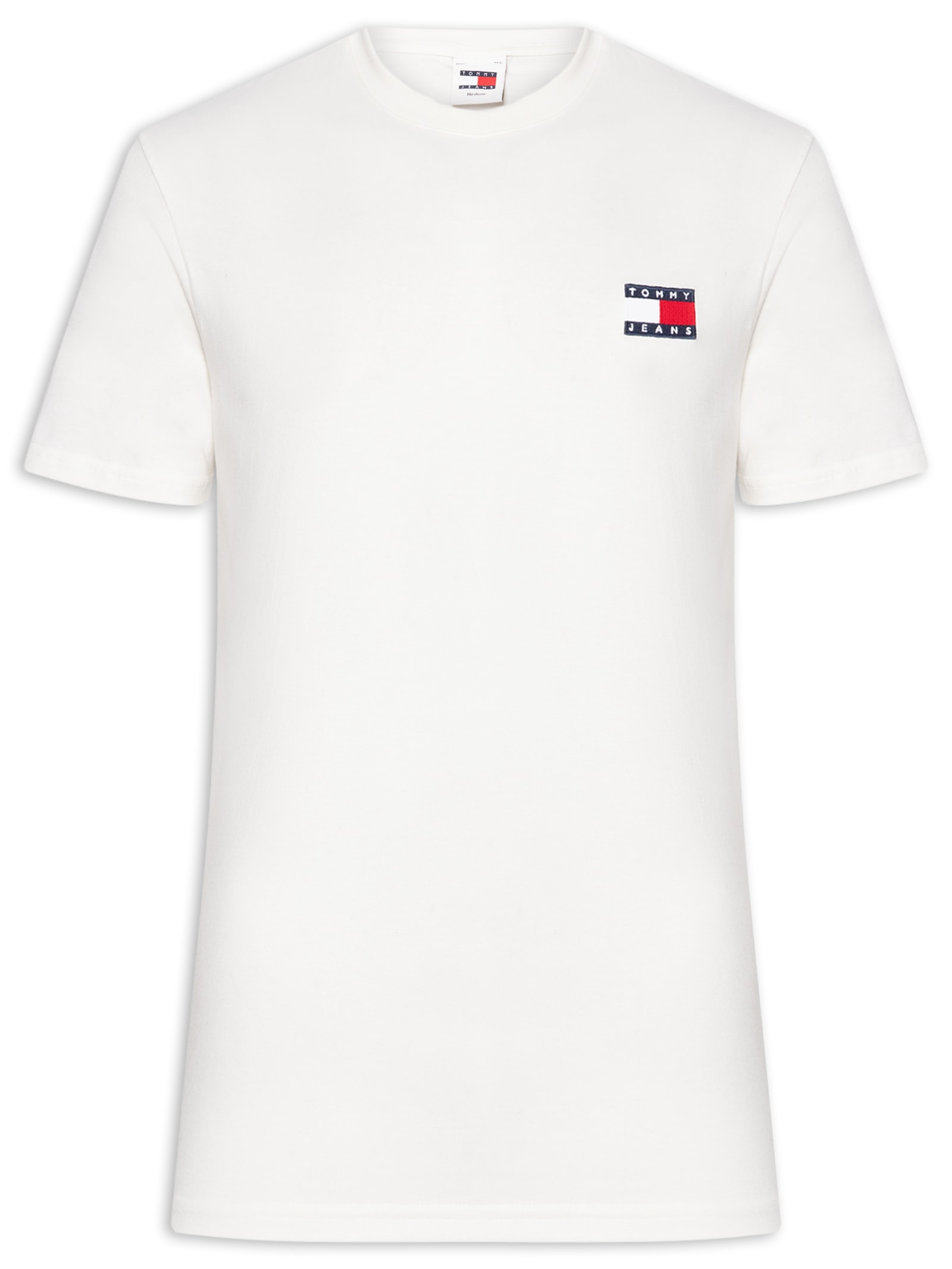 Camiseta Masculina Regular Fit Badge Bordado Branco Tommy Jeans