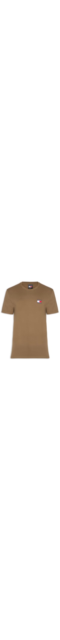 Camiseta Masculina Regular Fit Badge Bordado - Marrom