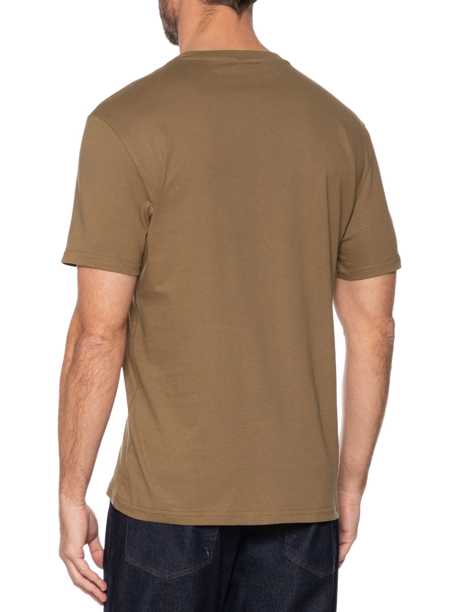 Camiseta Masculina Regular Fit Badge Bordado Marrom Tommy Jeans