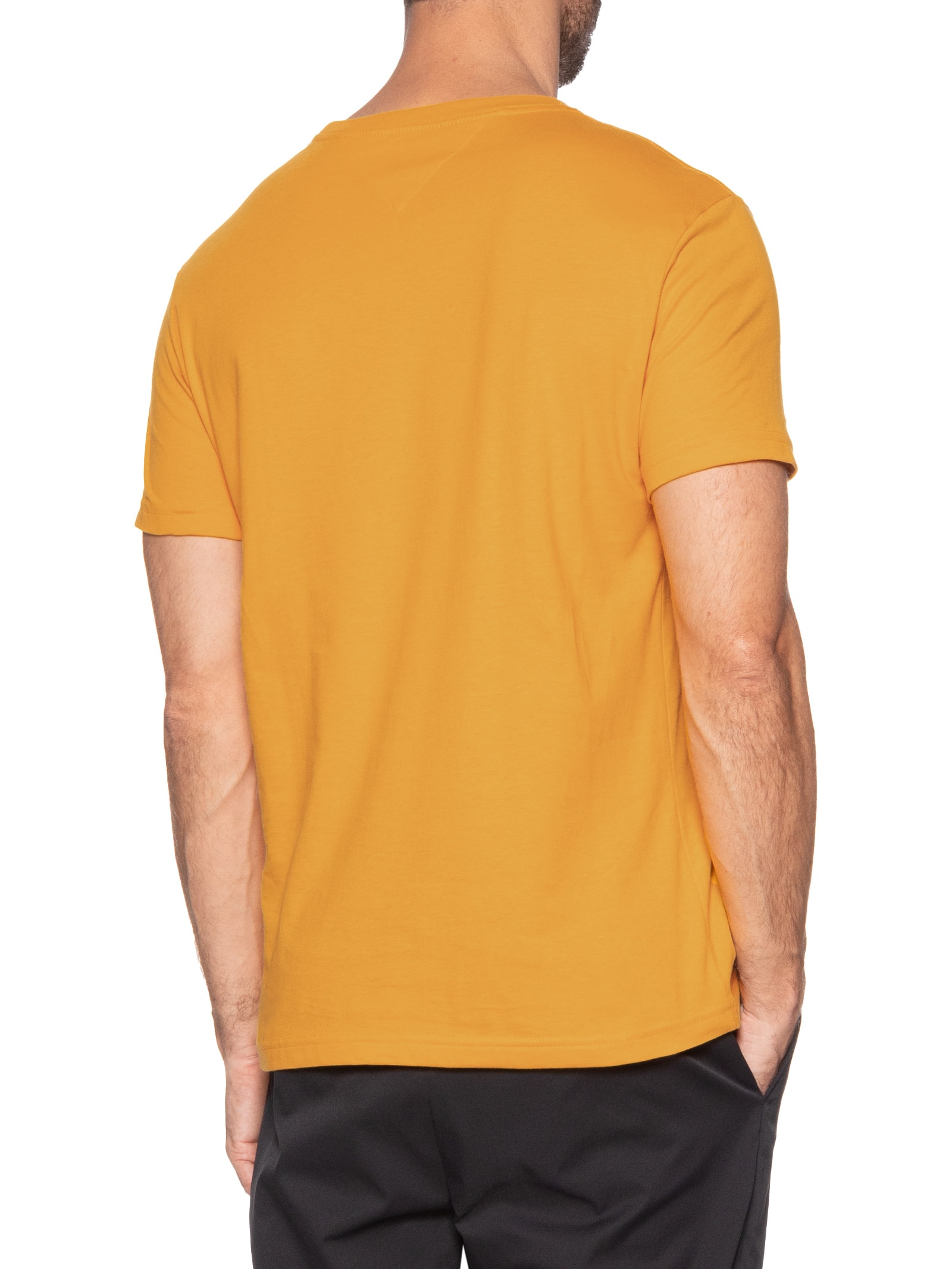 Camiseta Masculina Regular Fit Básica Em Algodão Amarelo Tommy Hilfiger