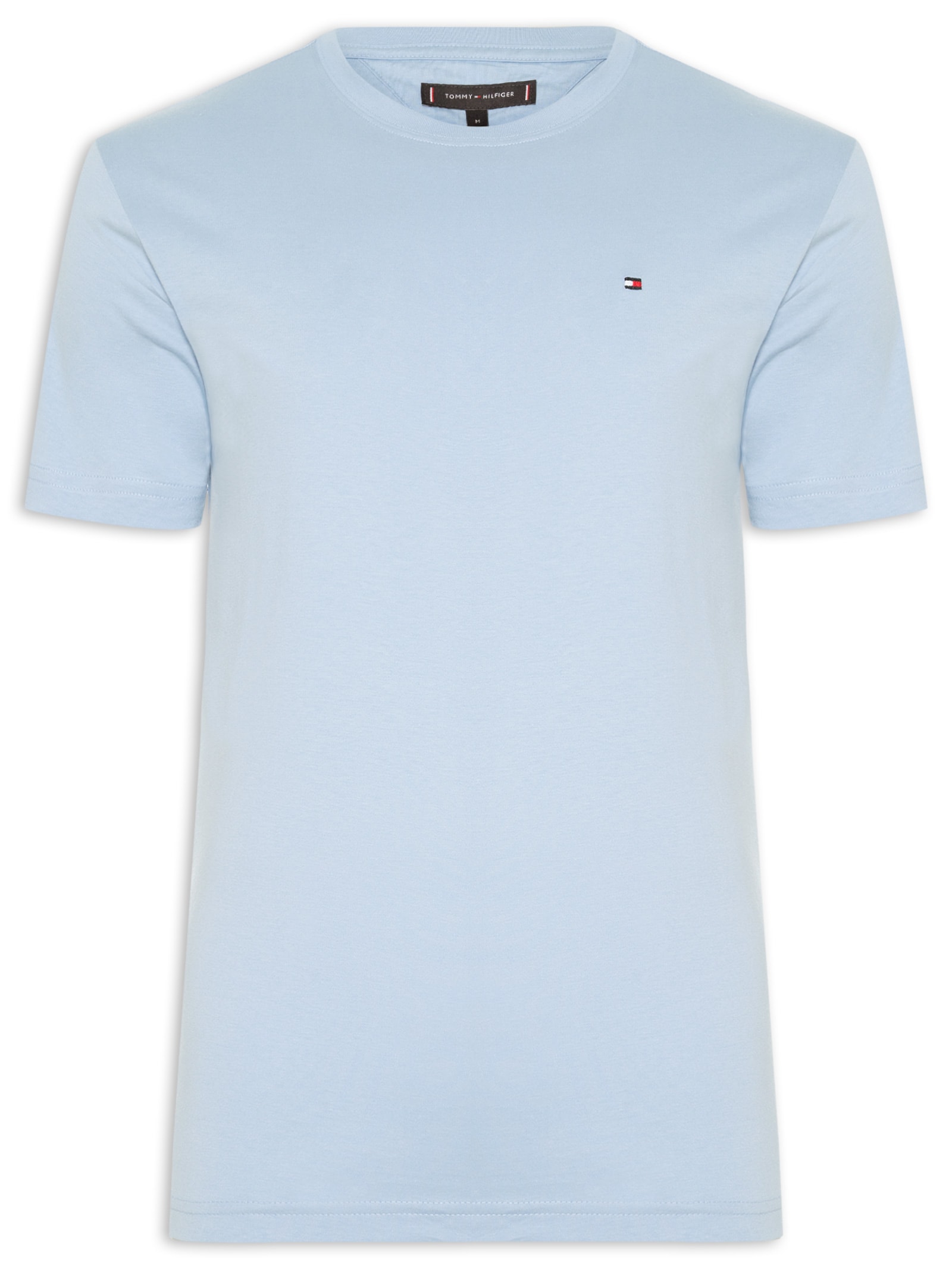 Camiseta Masculina Regular Fit Básica Em Algodão Azul Tommy Hilfiger