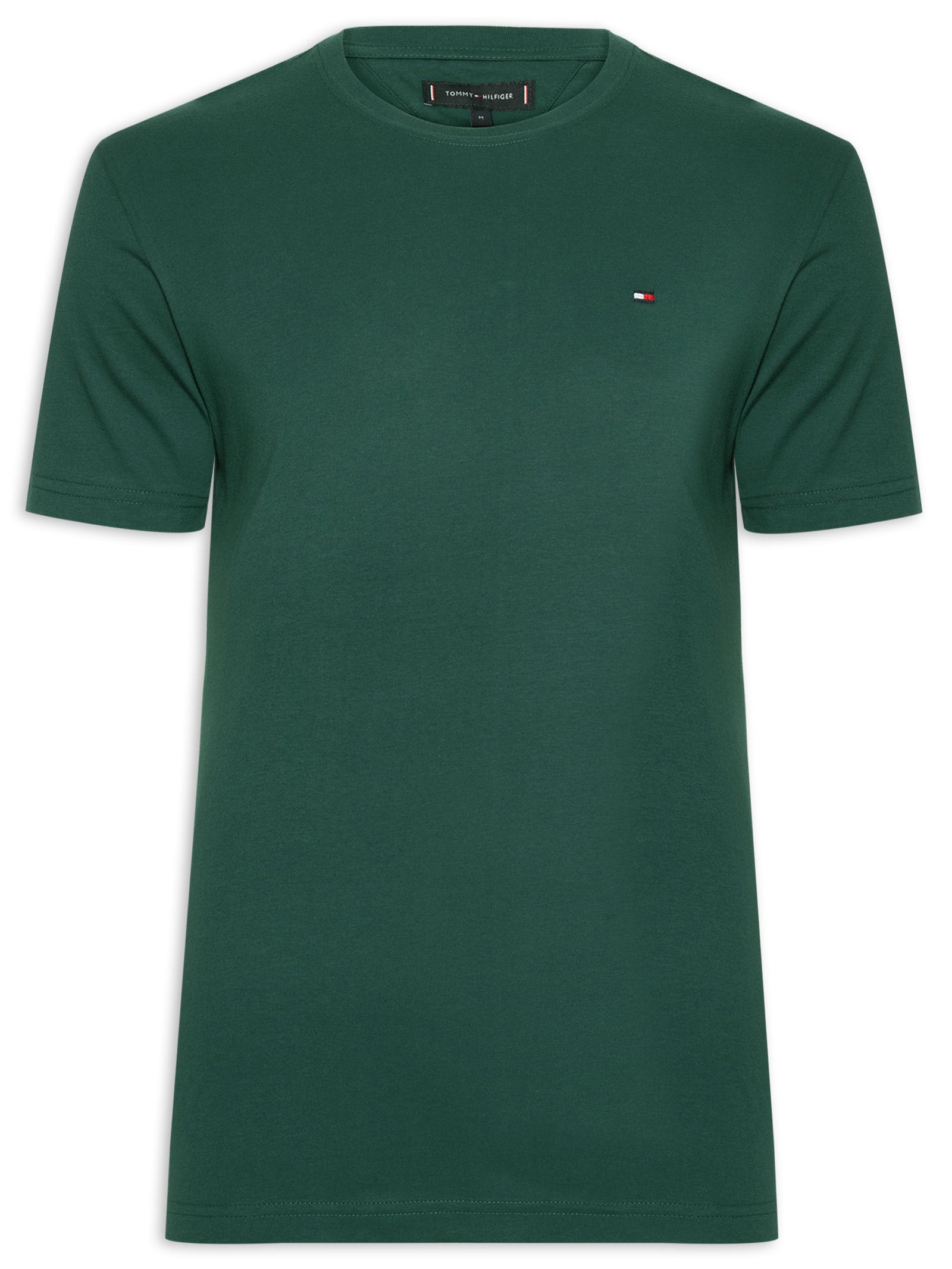 Tommy Hilfiger Camiseta Masculina Regular Fit Básica Em Algodão
