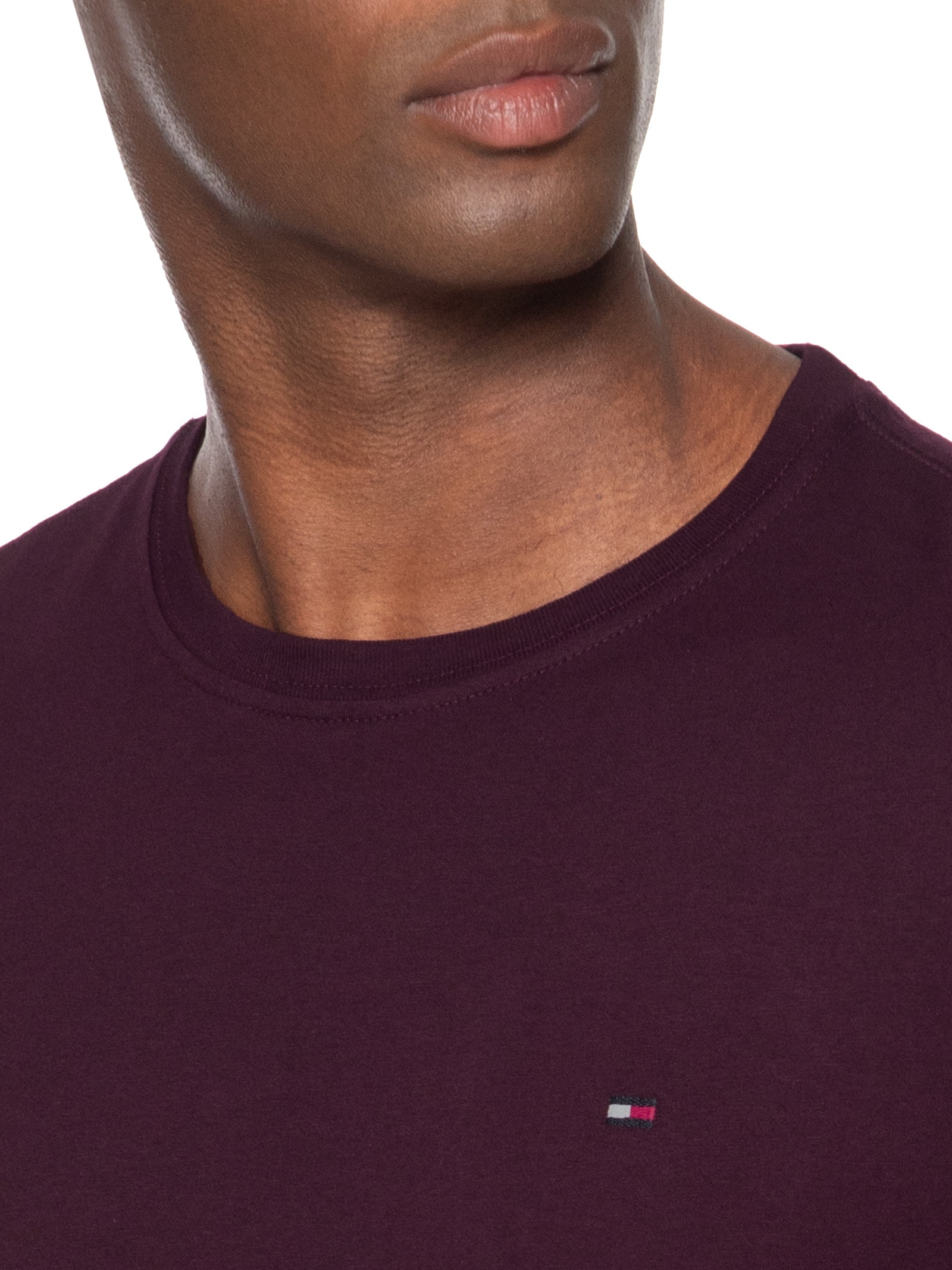 Camiseta Masculina Regular Fit Básica Em Algodão Vermelho Tommy Hilfiger