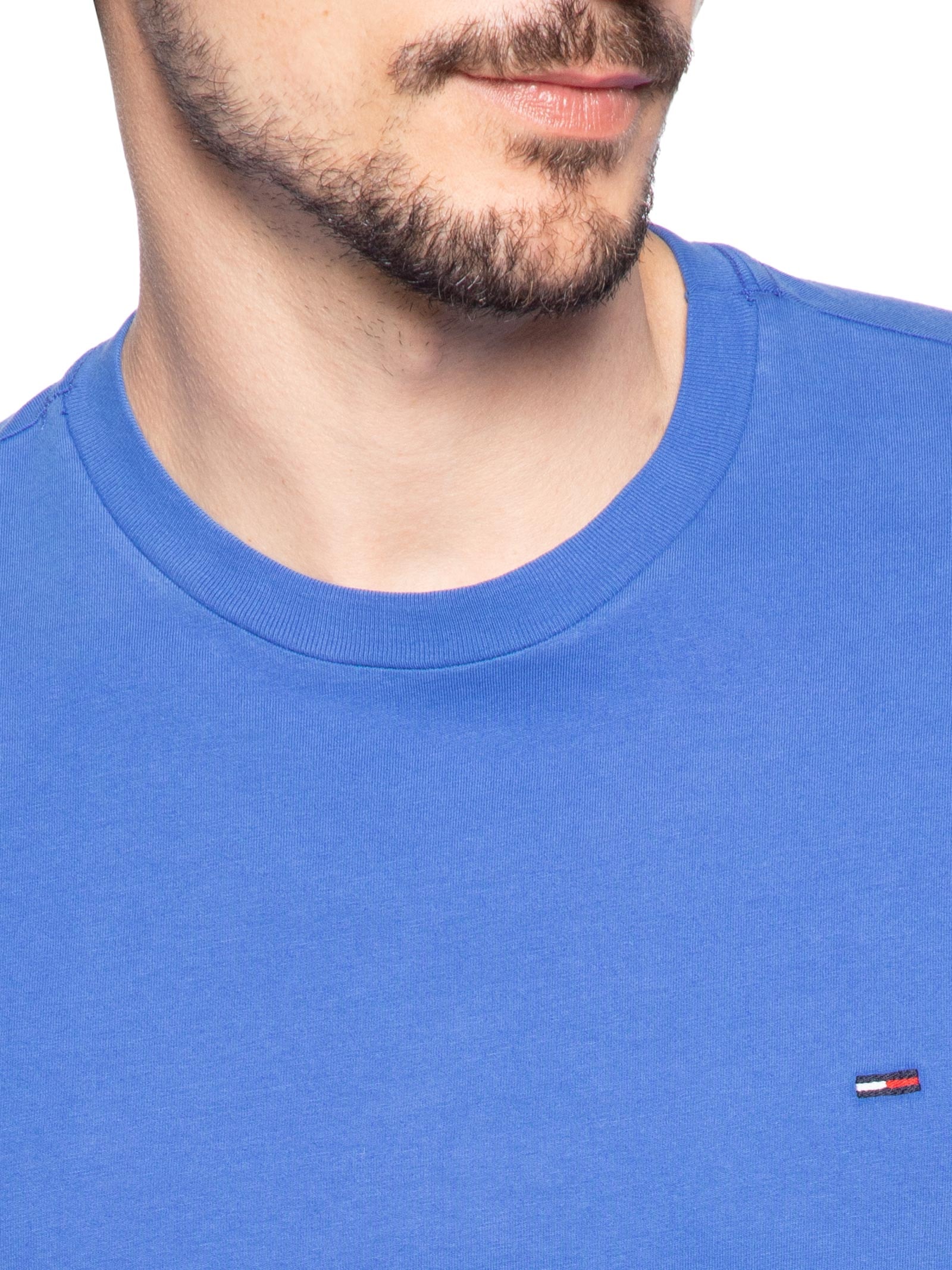 Camiseta Masculina Regular Fit Básica Jersey Azul Tommy Jeans