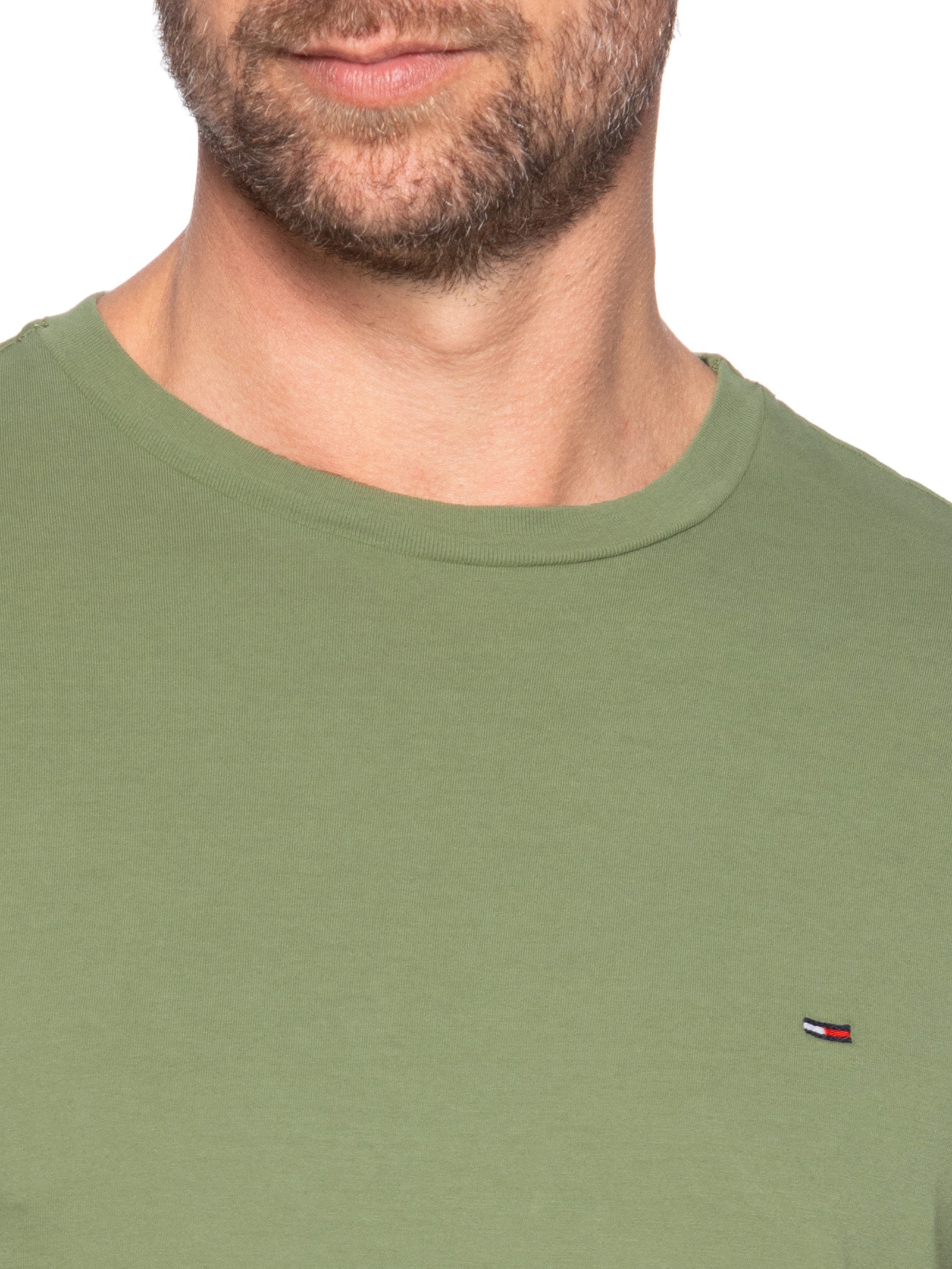 Camiseta Masculina Regular Fit Básica Jersey Verde Tommy Jeans