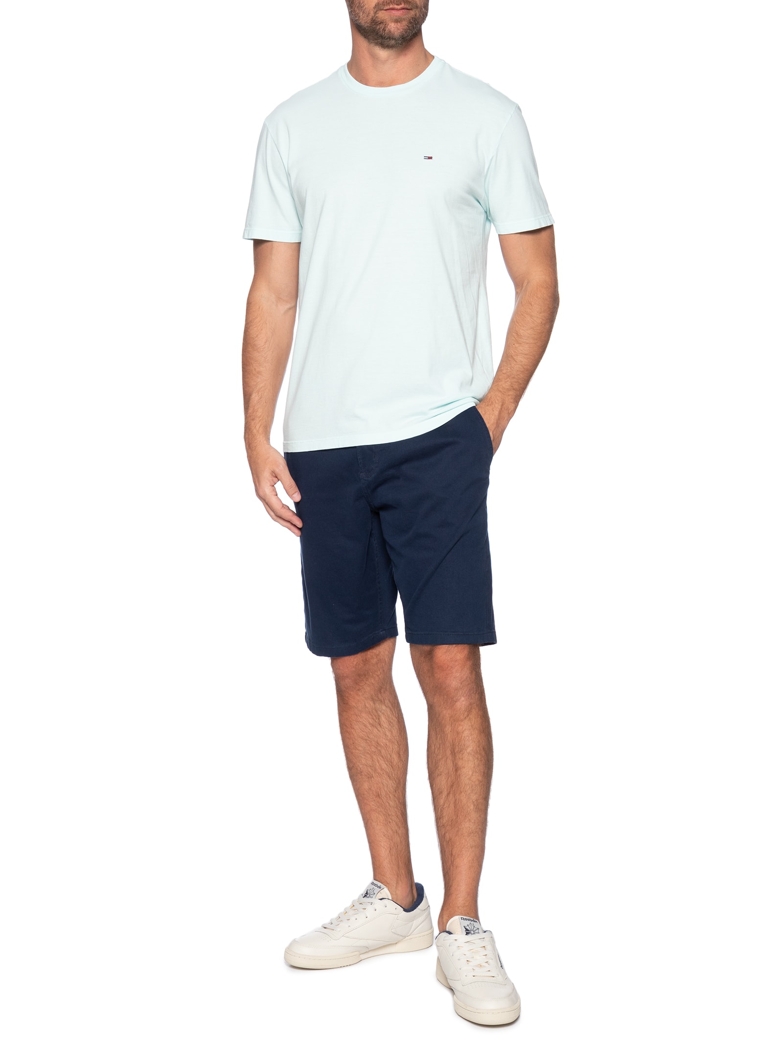 Camiseta Masculina Regular Fit Básica Jersey Verde Tommy Jeans