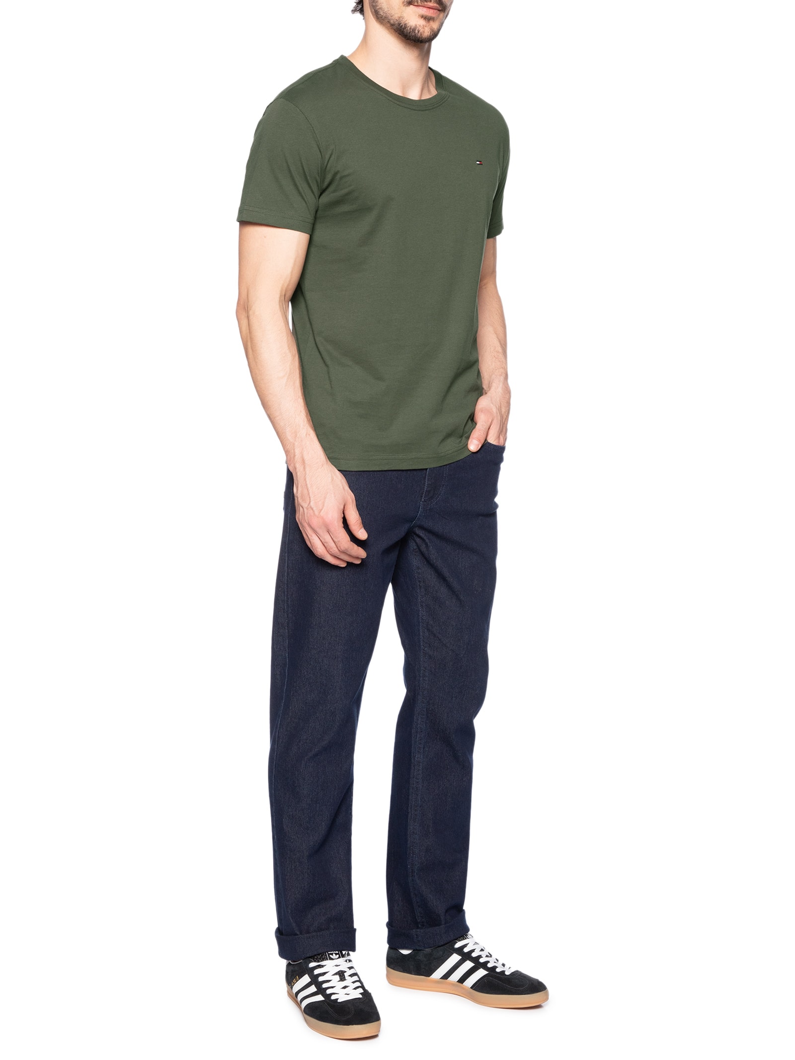 Camiseta Masculina Regular Fit Básica Verde Tommy Hilfiger