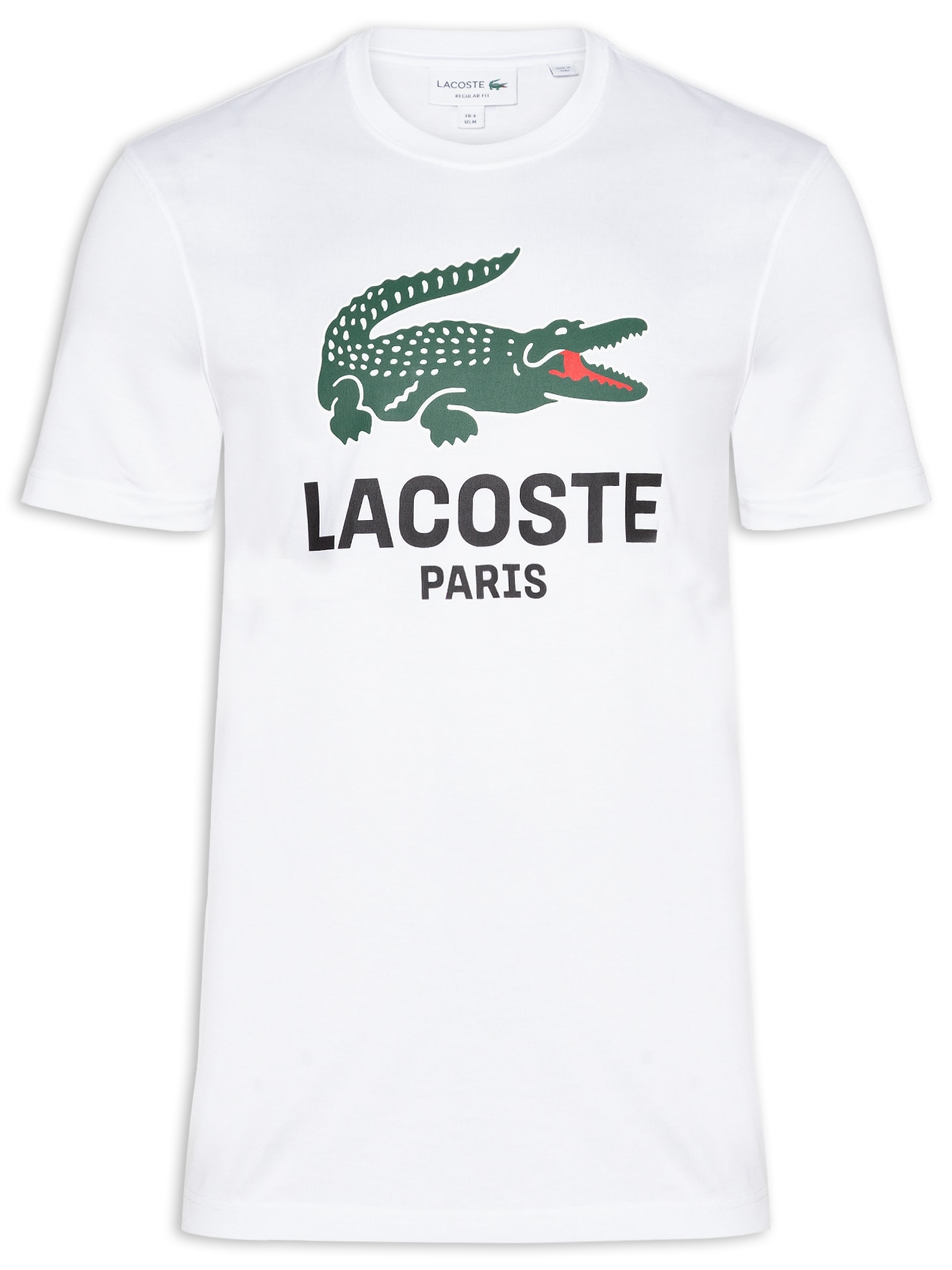 Camiseta Masculina Regular Fit Big Croco Branco Lacoste