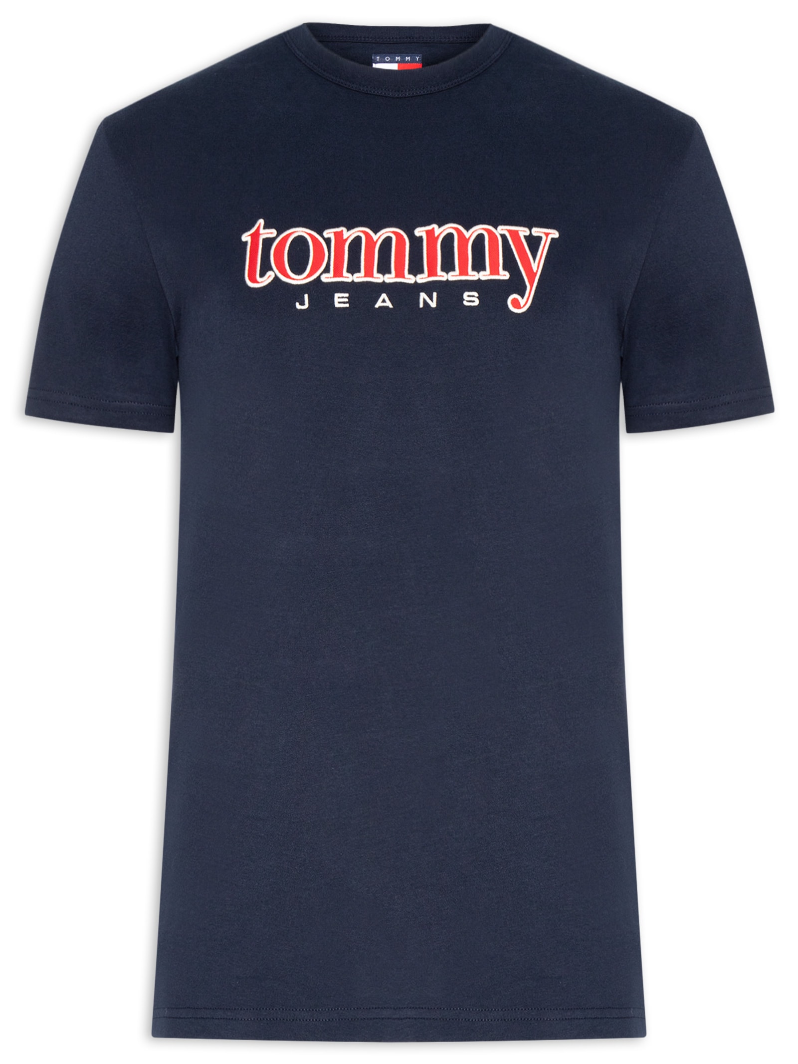 Camiseta Masculina Regular Fit Bordado Com Aplicação Azul Tommy Jeans