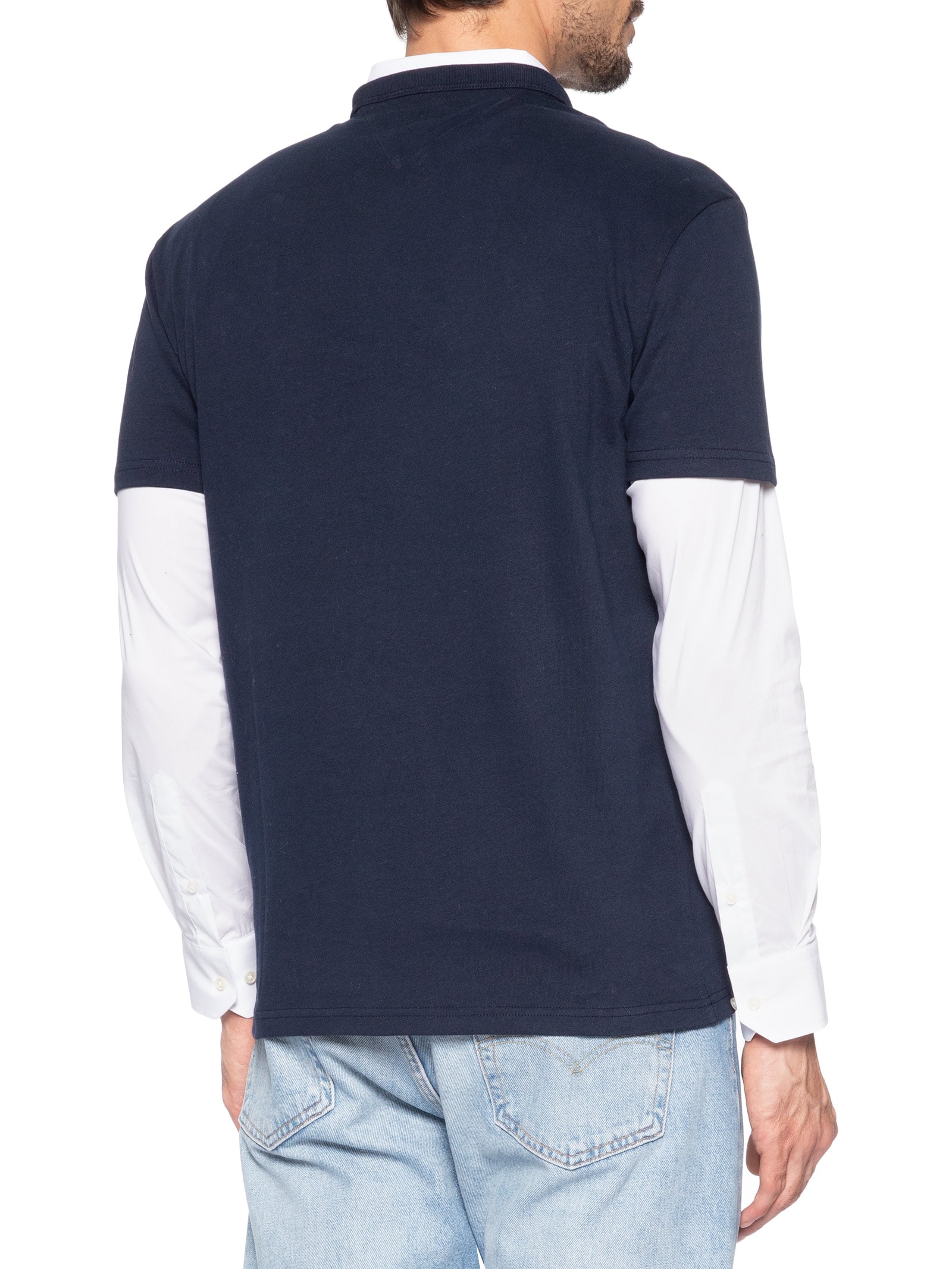 Camiseta Masculina Regular Fit Bordado Com Aplicação Azul Tommy Jeans