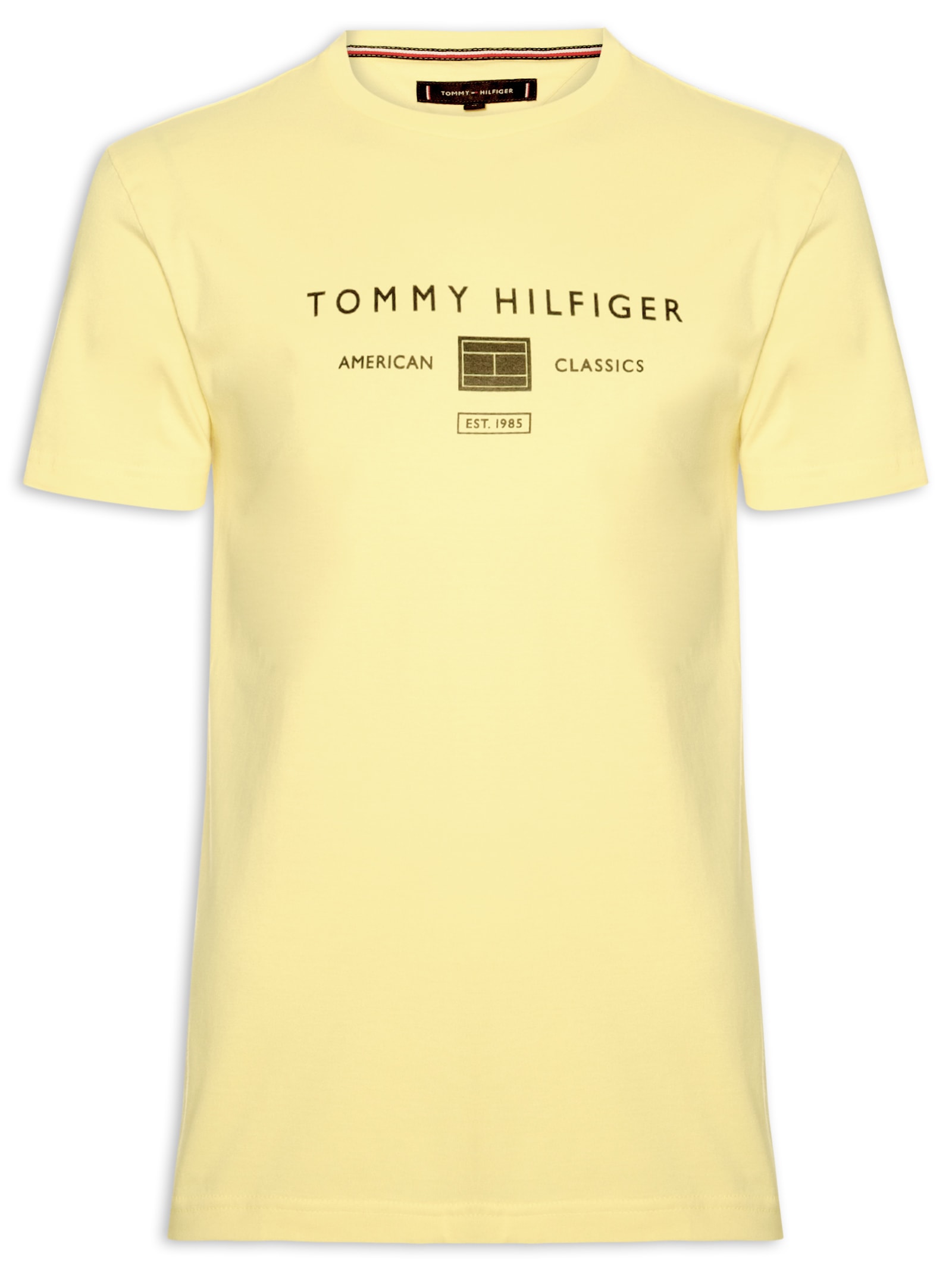 Camiseta Masculina Regular Fit Brand Love Amarelo Tommy Hilfiger
