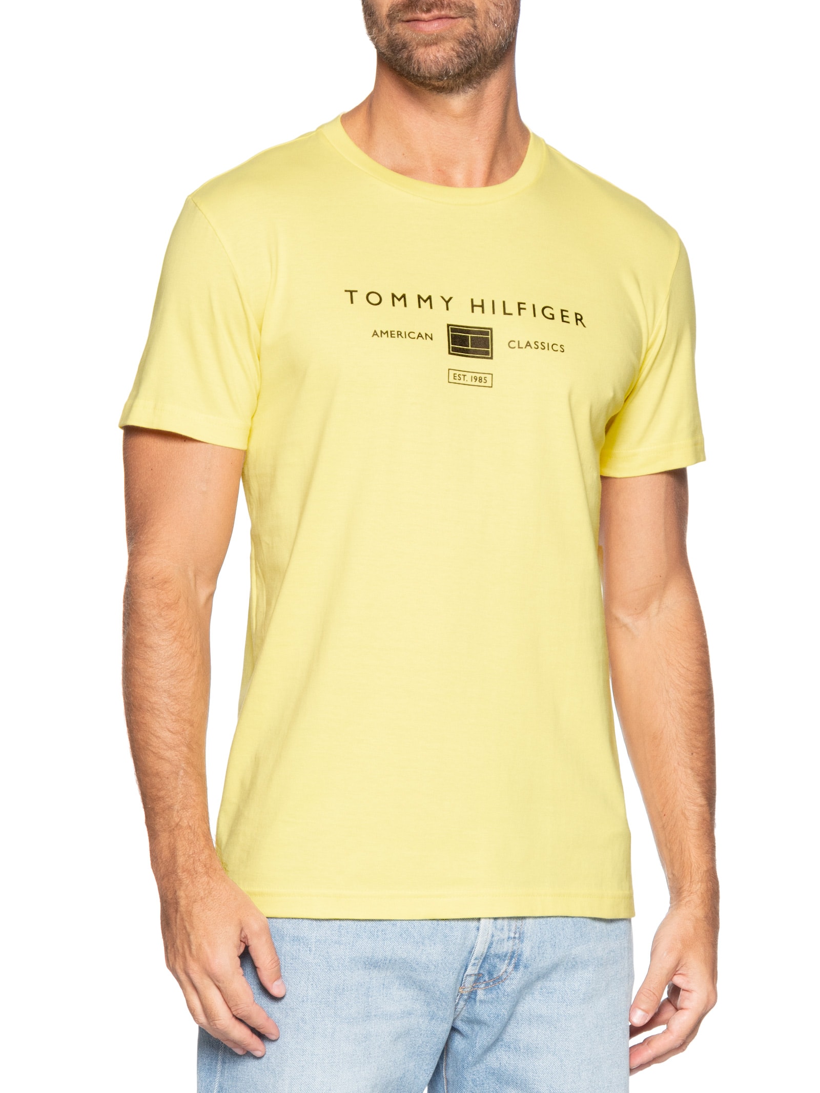 Camiseta Masculina Regular Fit Brand Love Amarelo Tommy Hilfiger