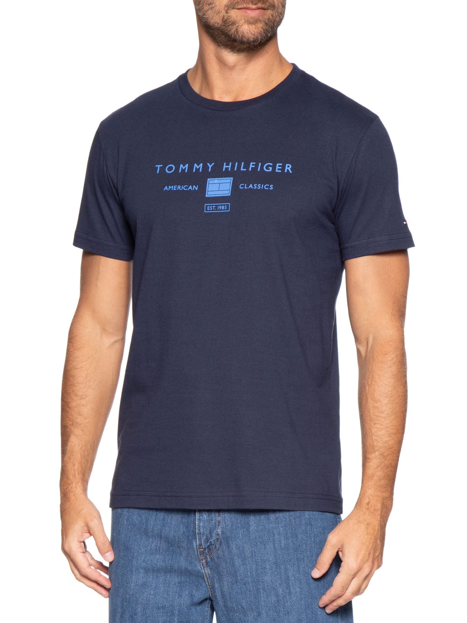 Camiseta Masculina Regular Fit Brand Love Azul Tommy Hilfiger