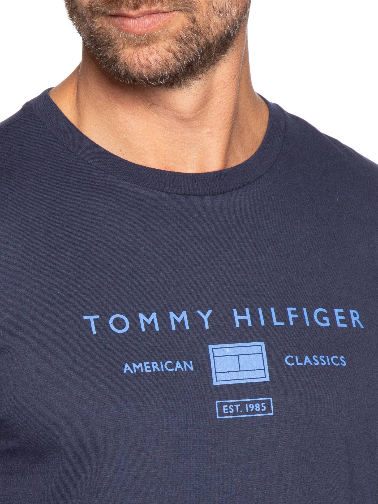 Camiseta Masculina Regular Fit Brand Love Azul Tommy Hilfiger