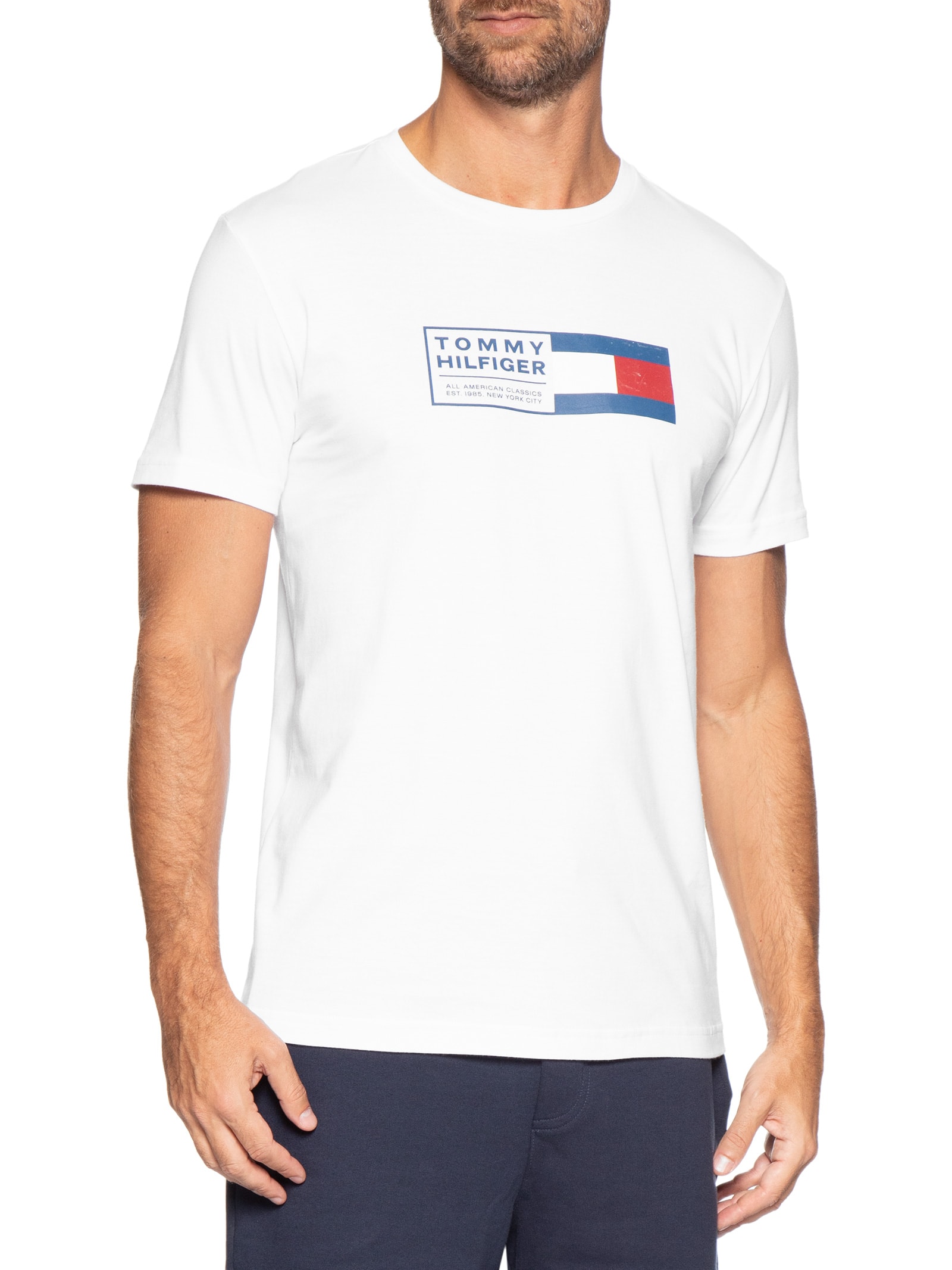 Camiseta Masculina Regular Fit Brand Love Box Branco Tommy Hilfiger