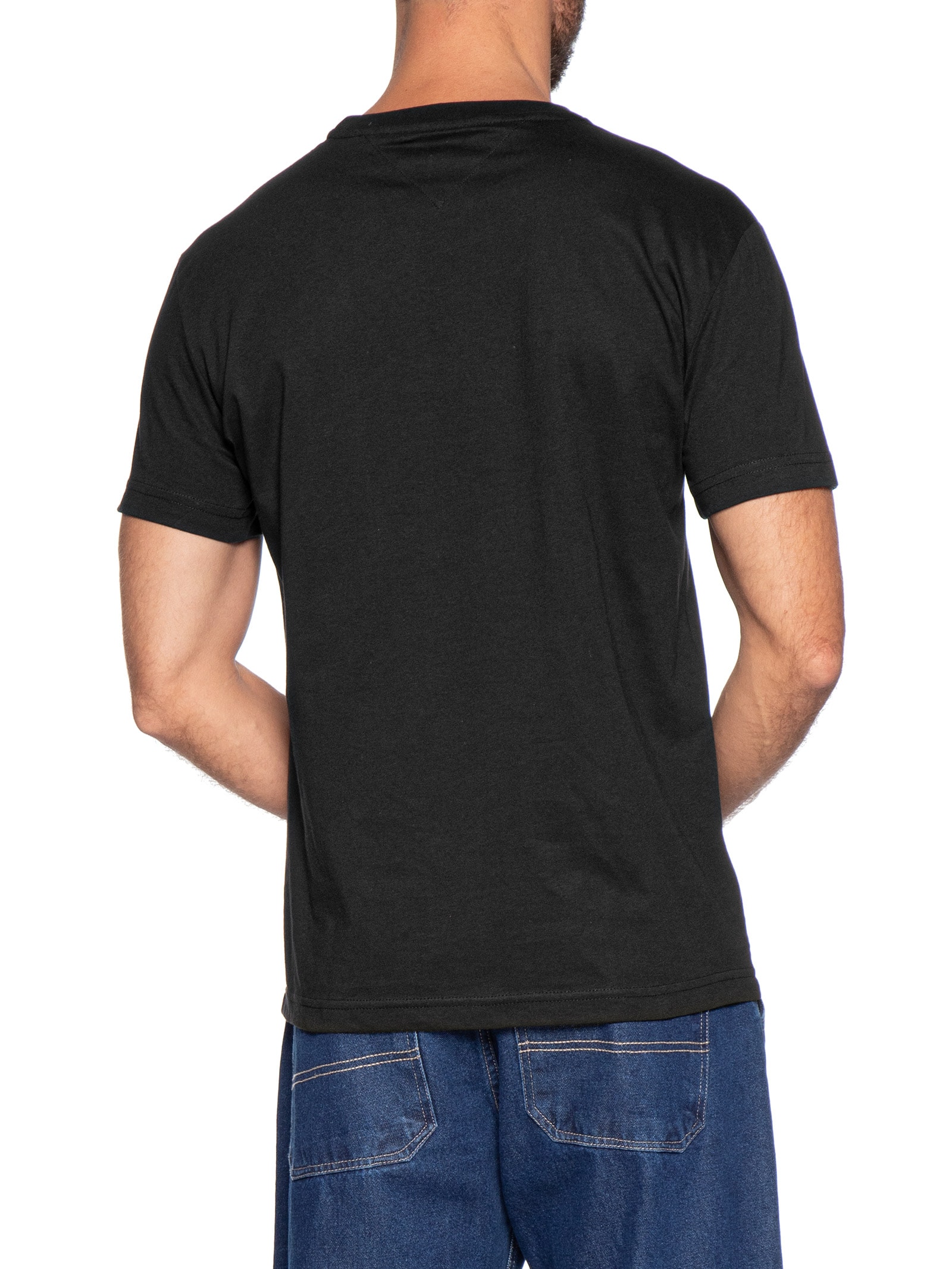 Camiseta Masculina Regular Fit Brand Love Emblema Preto Tommy Hilfiger