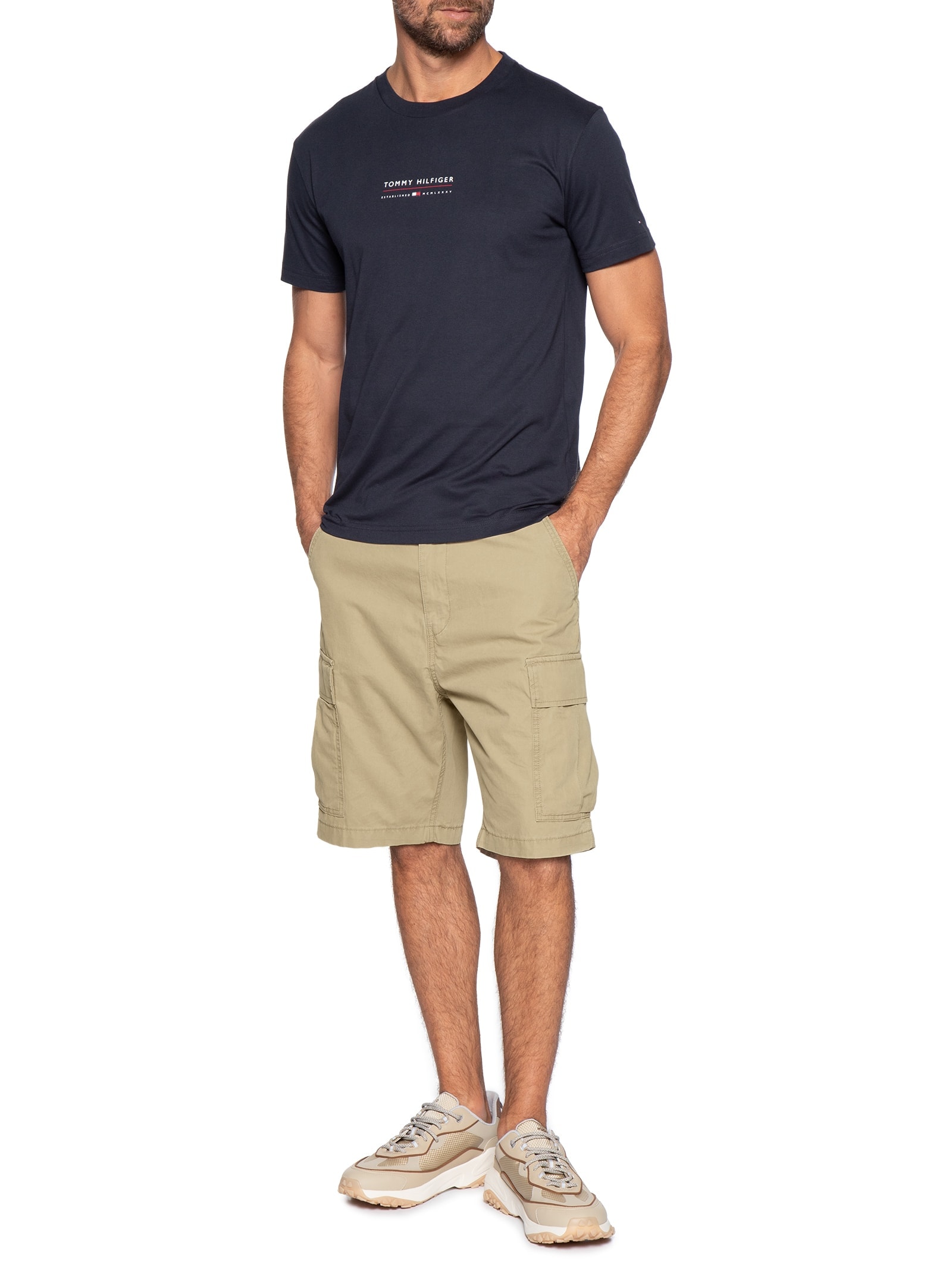 Camiseta Masculina Regular Fit Brand Love Lockup Azul Tommy Hilfiger