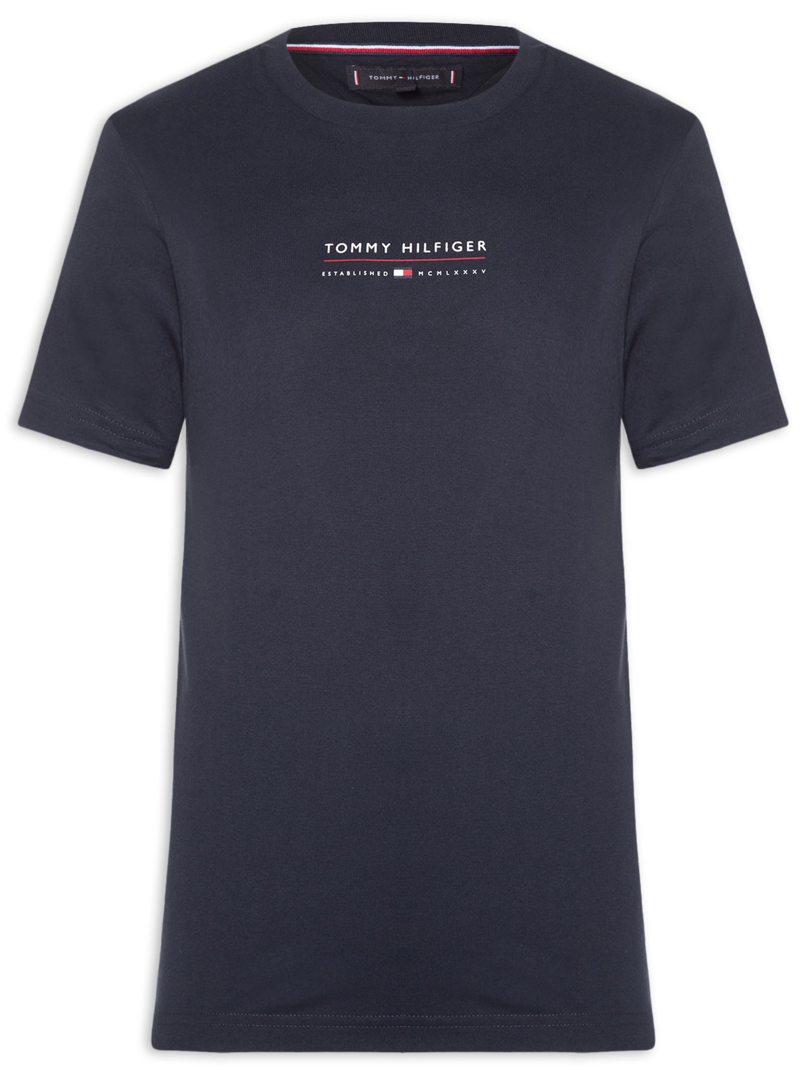 Camiseta Masculina Regular Fit Brand Love Lockup - Azul - Tommy