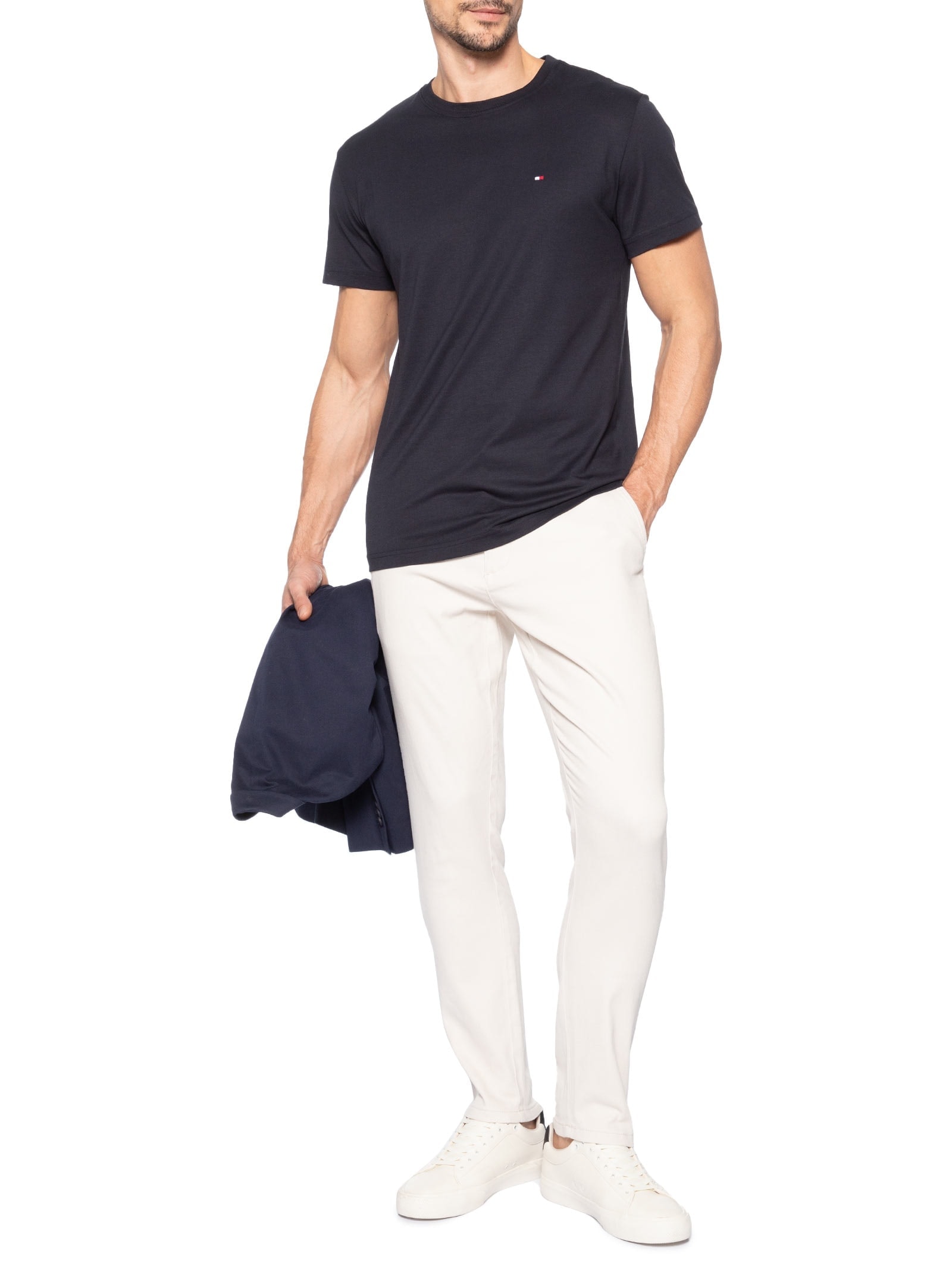 Camiseta Masculina Regular Fit C-NK Pima Cotton Azul Tommy Hilfiger
