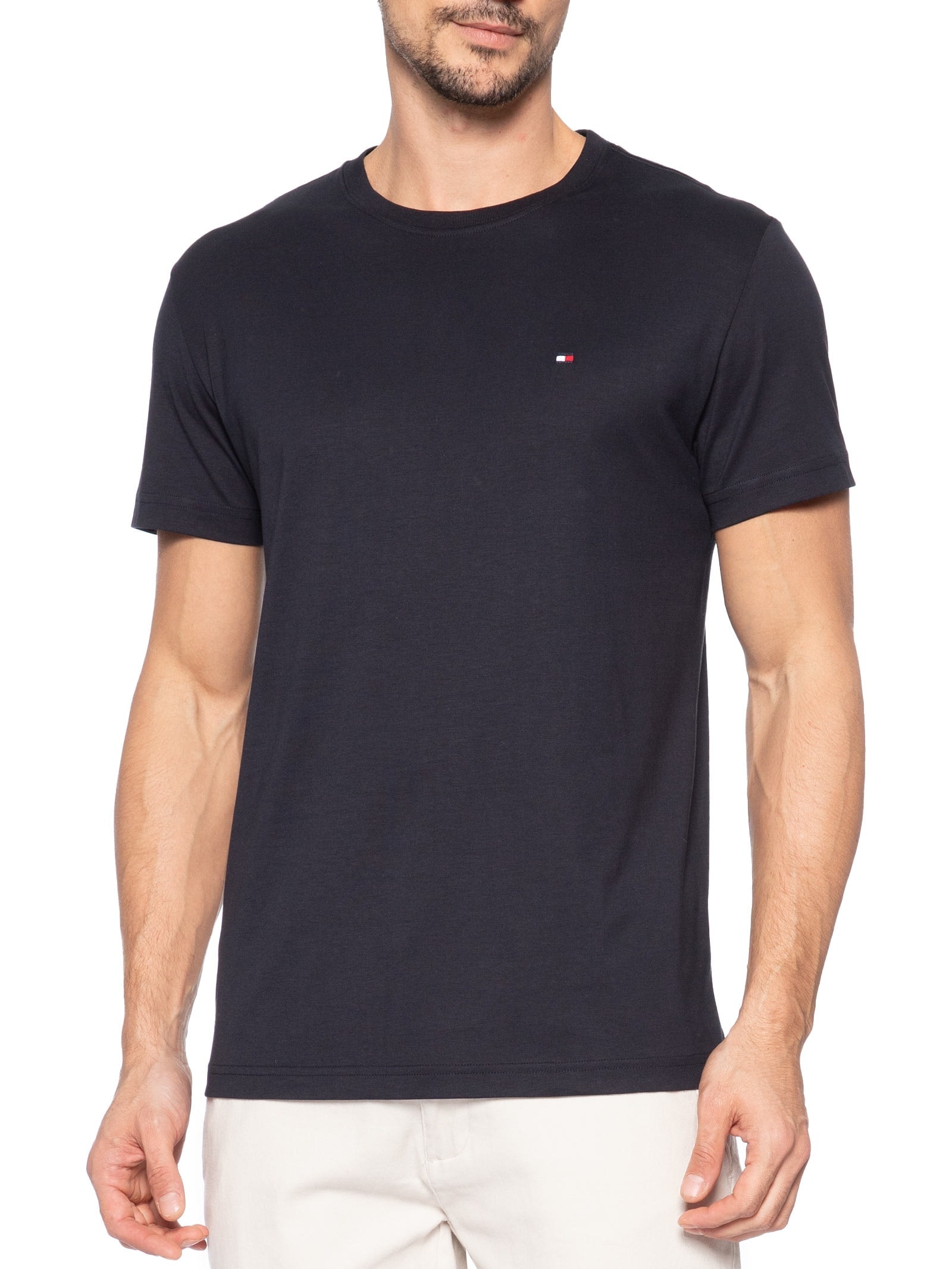 Camiseta Masculina Regular Fit C-NK Pima Cotton Azul Tommy Hilfiger
