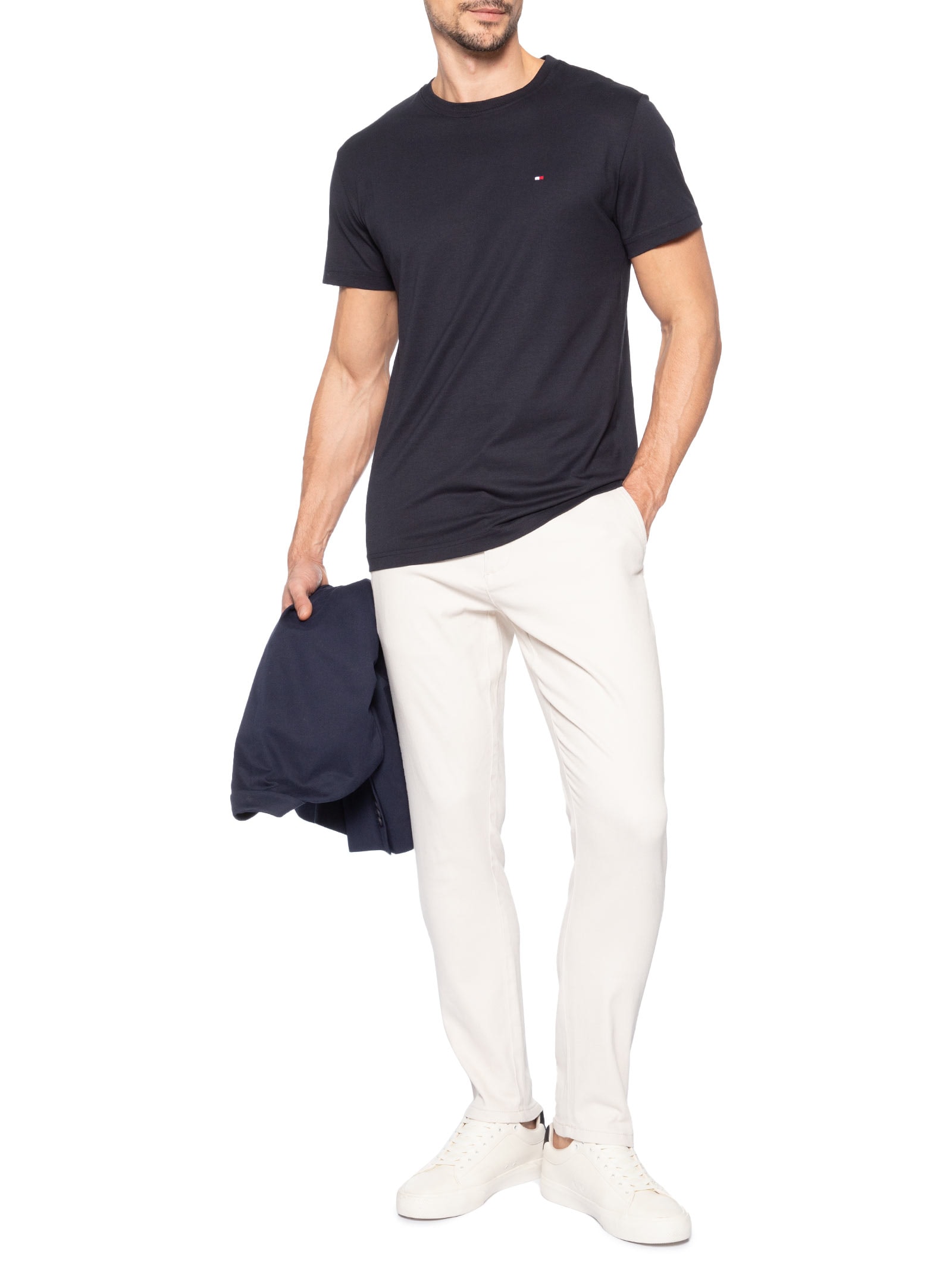 Camiseta Masculina Regular Fit C-NK Pima Cotton Azul Tommy Hilfiger