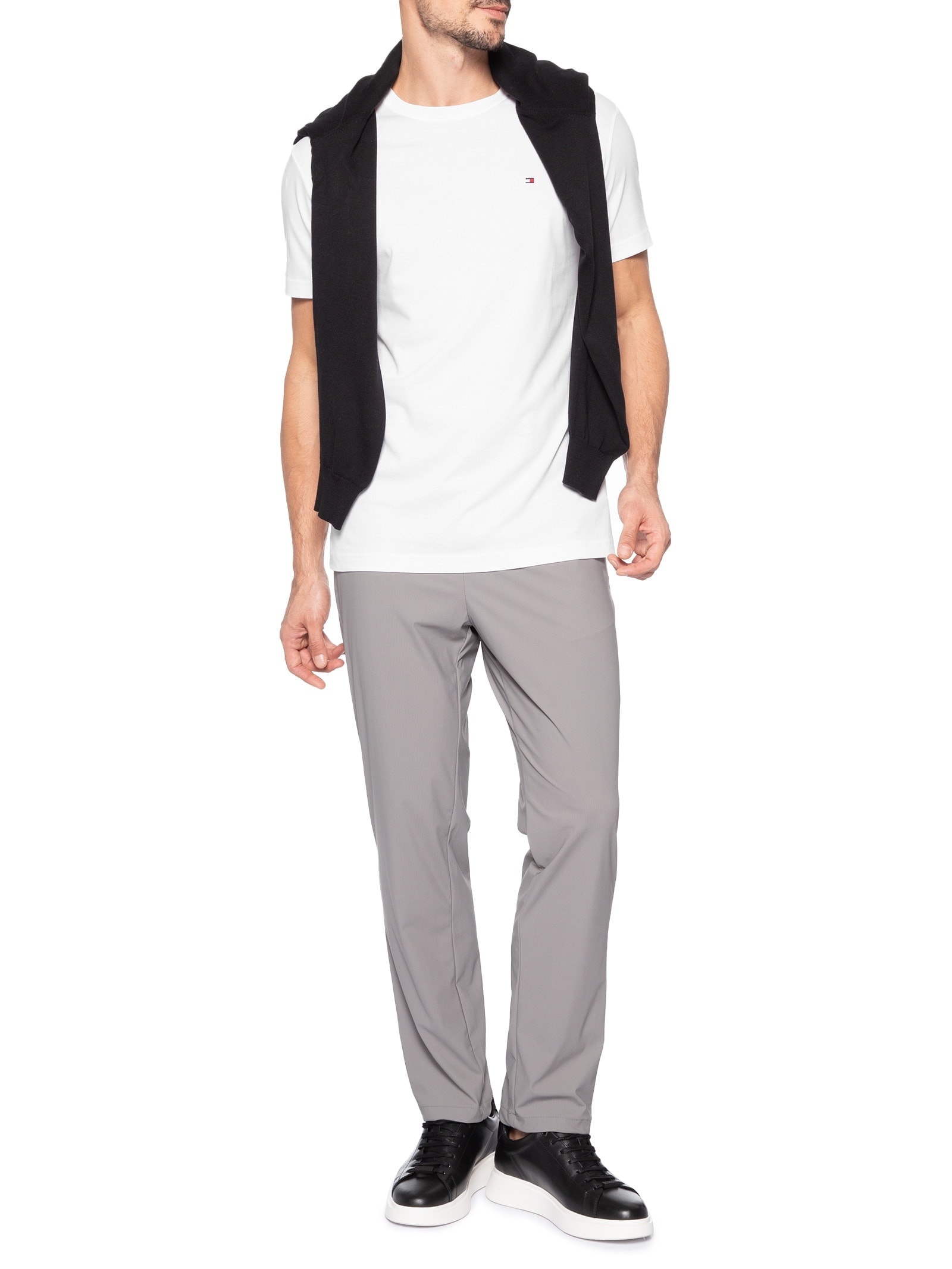 Camiseta Masculina Regular Fit C-NK Pima Cotton Branco Tommy Hilfiger