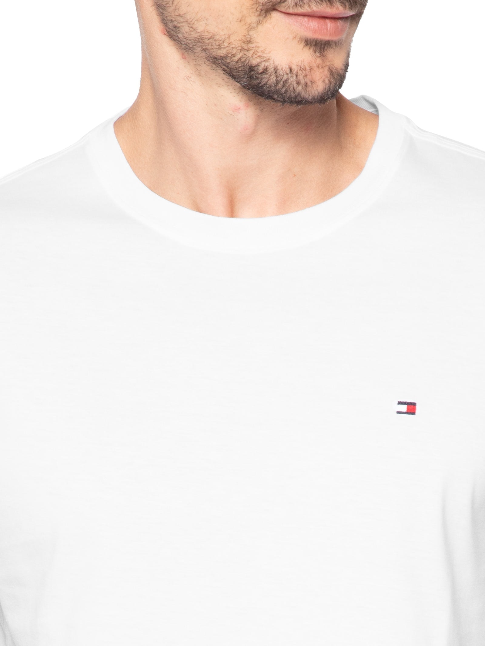 Camiseta Masculina Regular Fit C-NK Pima Cotton Branco Tommy Hilfiger