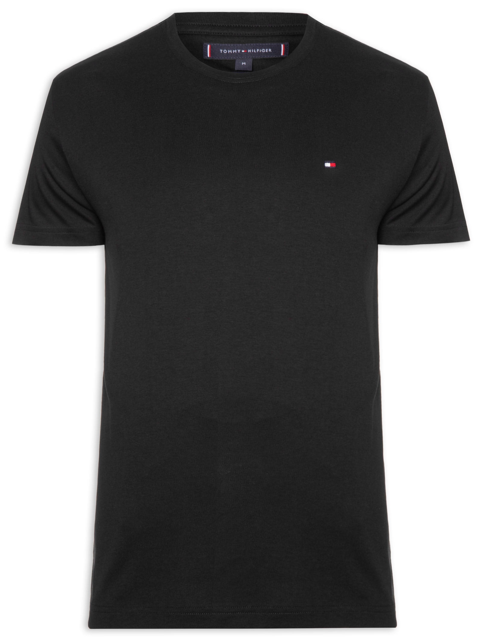 Camiseta Masculina Regular Fit C-NK Pima Cotton Preto Tommy Hilfiger