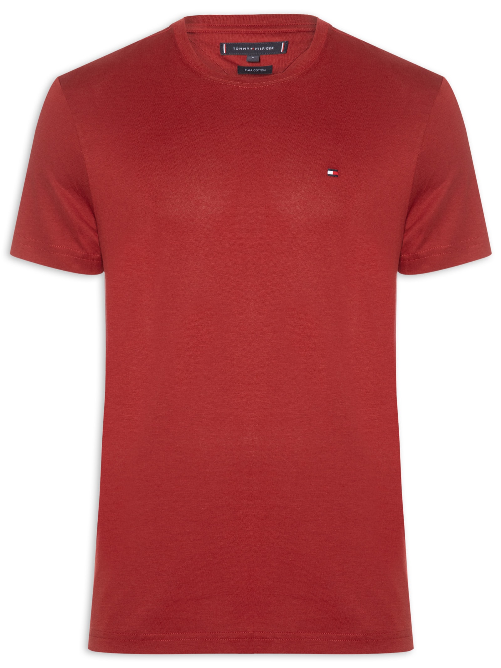 Camiseta Masculina Regular Fit C-NK Pima Cotton Vermelho Tommy Hilfiger