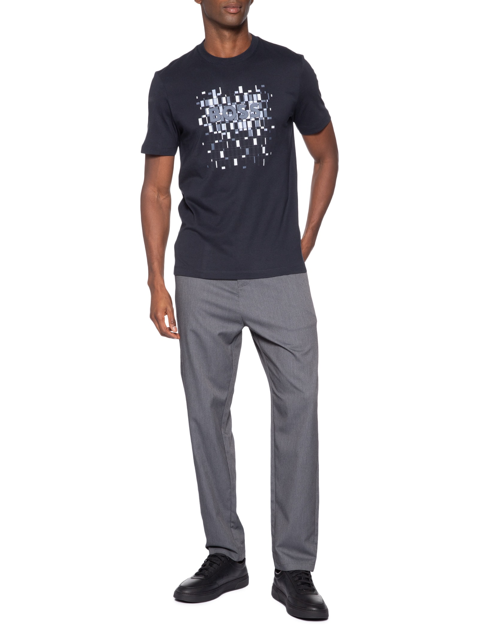 Camiseta Masculina Regular Fit C-Thompson 250 Azul Boss