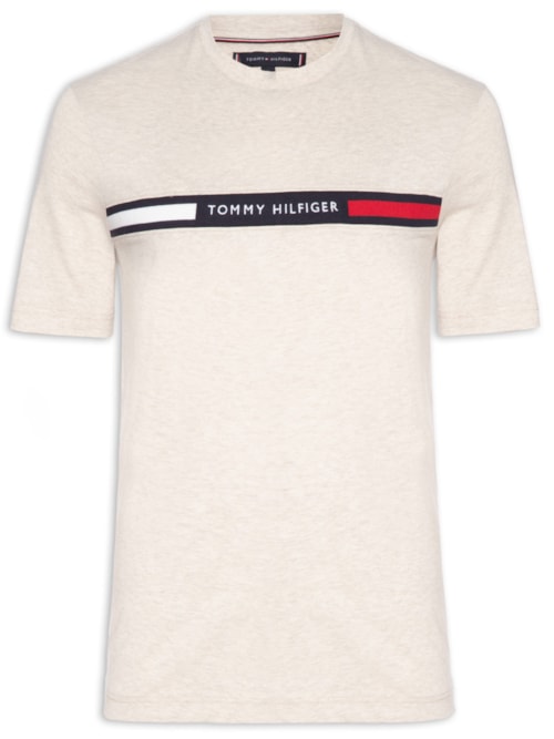 Camiseta Masculina Regular Fit Chest Insert – Bege