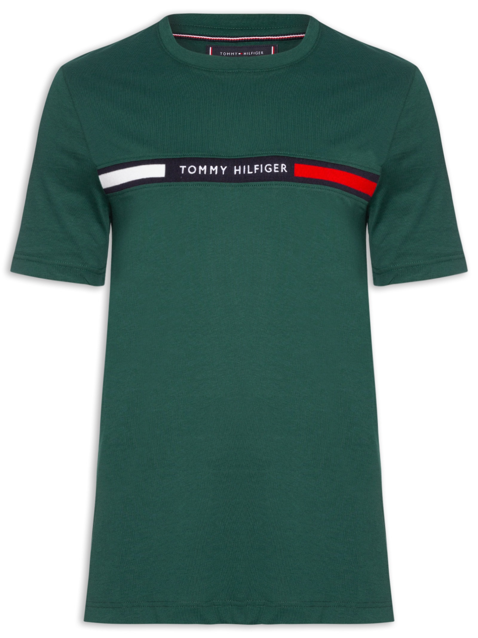 Camiseta Masculina Regular Fit Chest Insert Verde Tommy Hilfiger