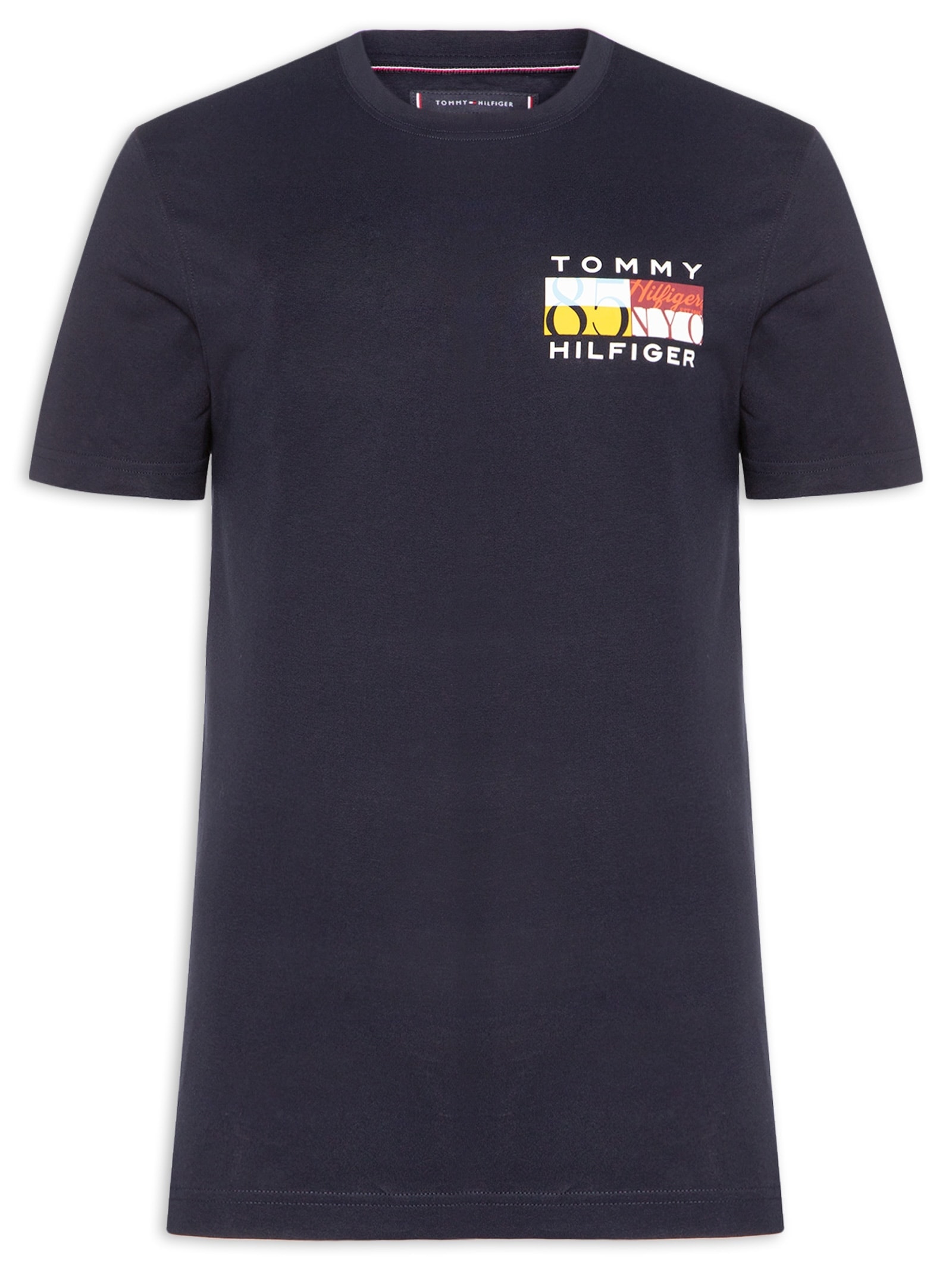 Camiseta Masculina Regular Fit Colour Flag Azul Tommy Hilfiger