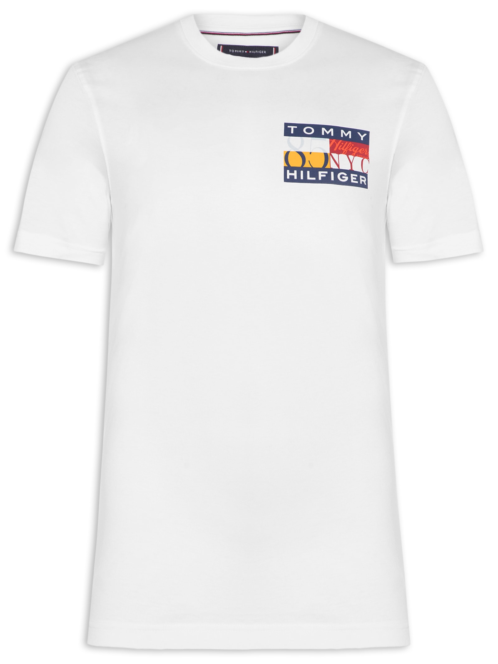 Camiseta Masculina Regular Fit Colour Flag Branco Tommy Hilfiger