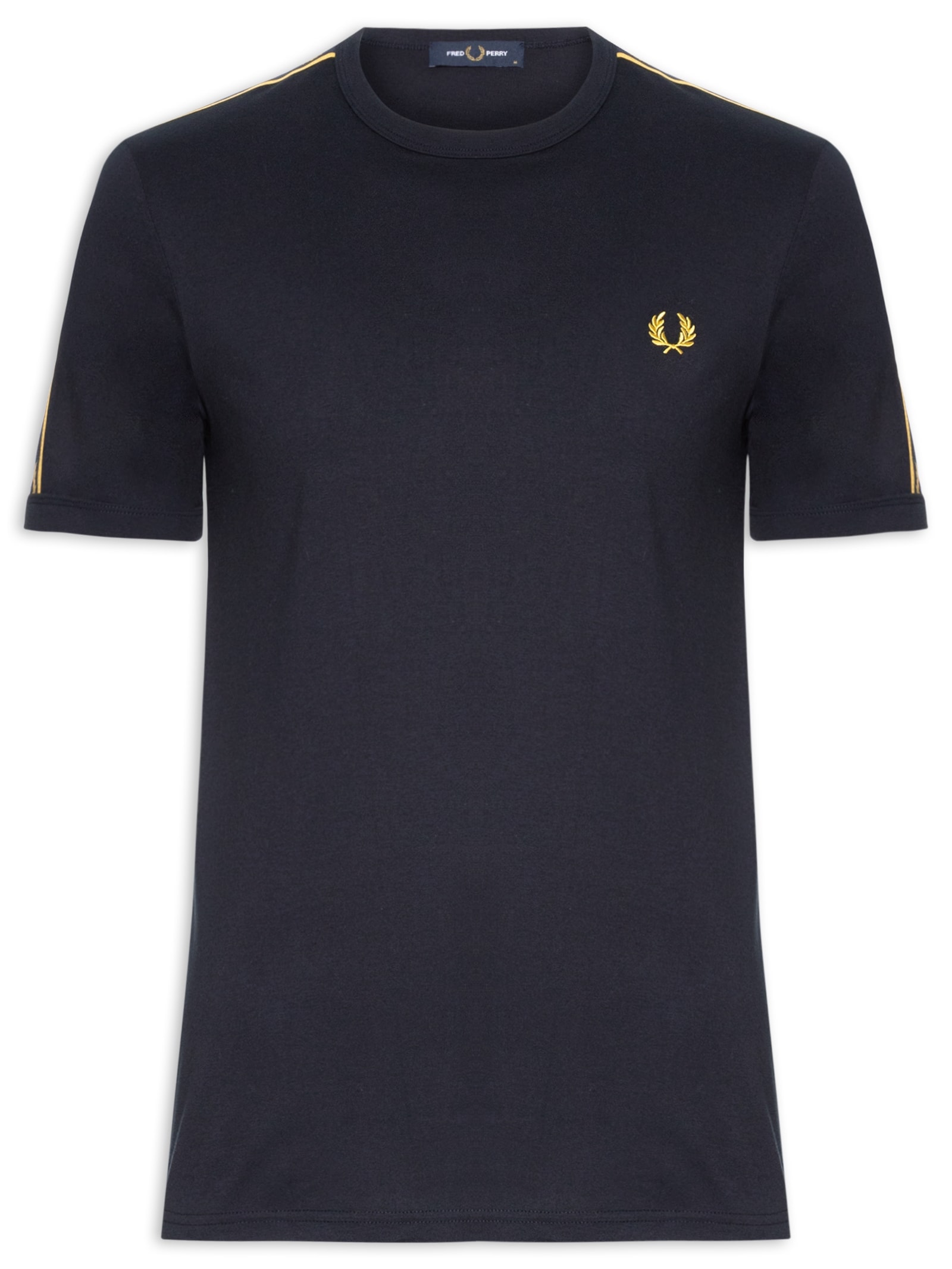 Fred Perry - Camiseta Masculina Regular Fit Com Faixa Contrastante