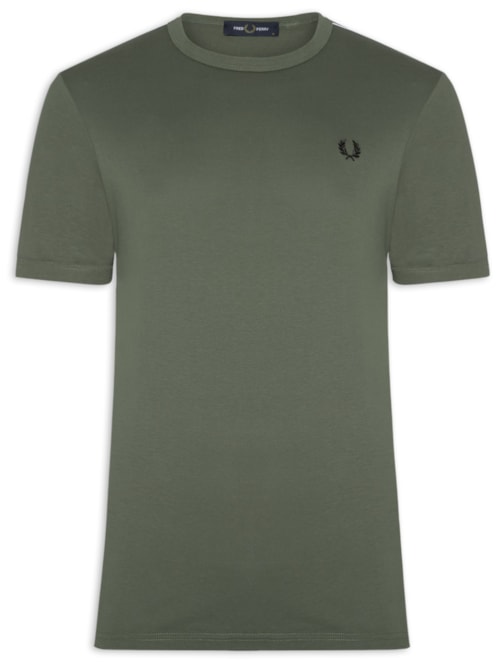 Camiseta Masculina Regular Fit Com Faixa Contrastante – Verde
