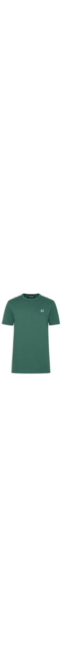 Camiseta Masculina Regular Fit Com Faixa Contrastante - Verde