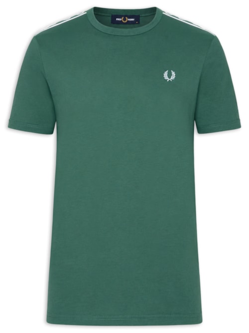 Camiseta Masculina Regular Fit Com Faixa Contrastante – Verde