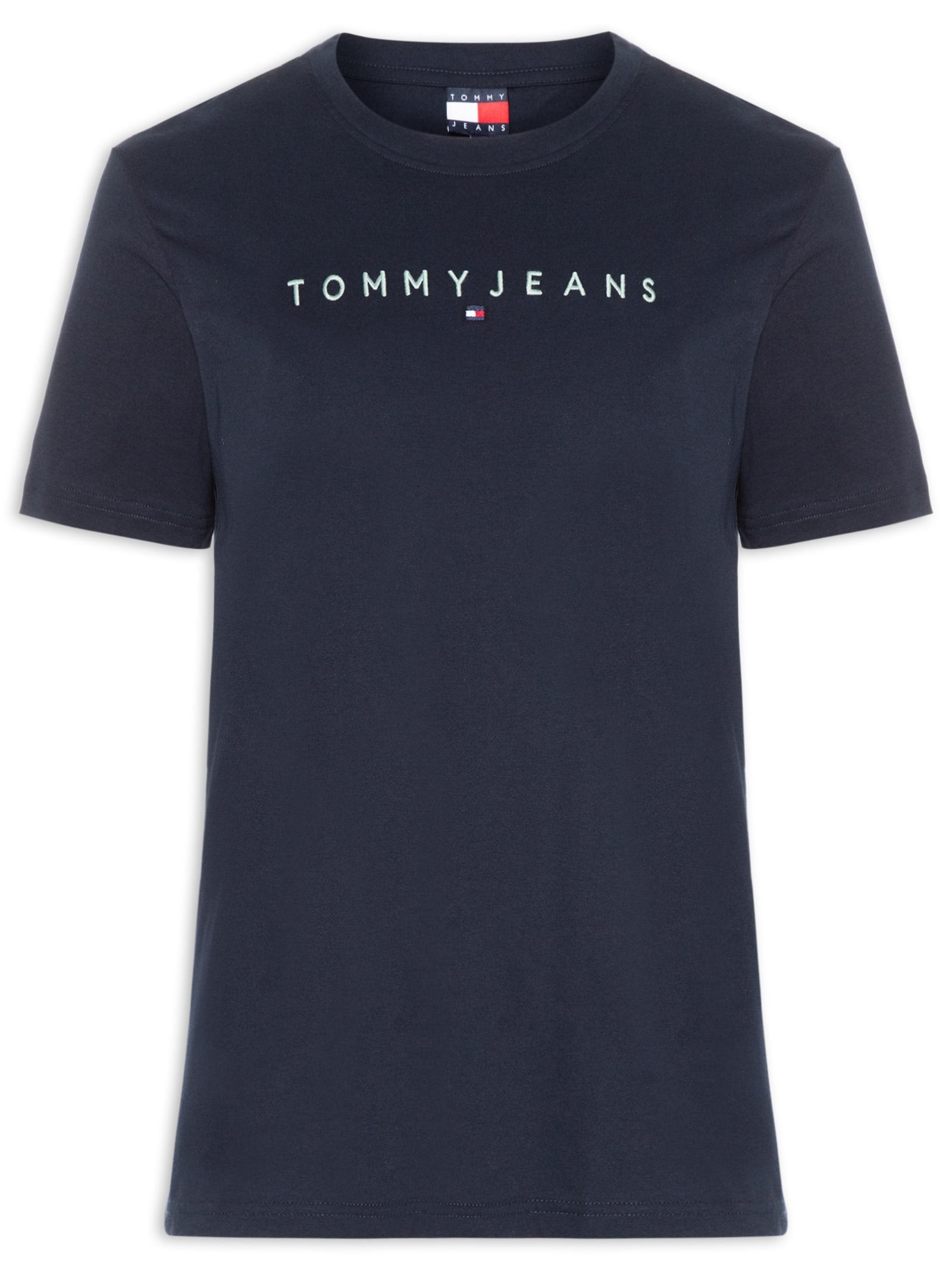 Camiseta Masculina Regular Fit com Logo Azul Tommy Jeans