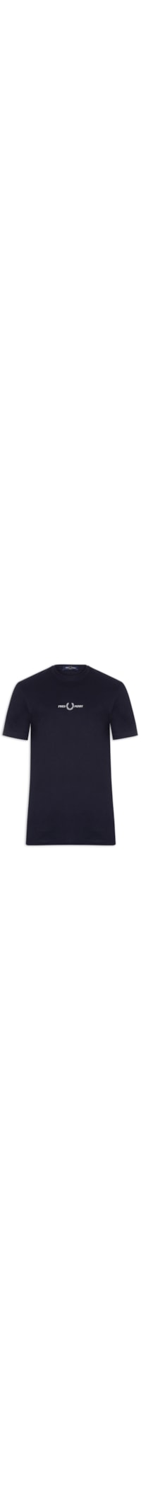 Camiseta Masculina Regular Fit Com Logo Bordado - Azul