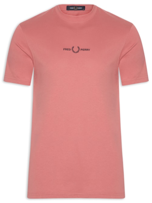 Camiseta Masculina Regular Fit Com Logo Bordado – Rosa