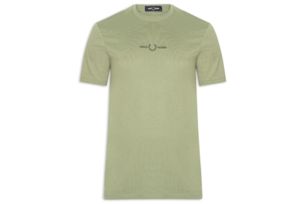 Camiseta Masculina Regular Fit Com Logo Bordado - Verde