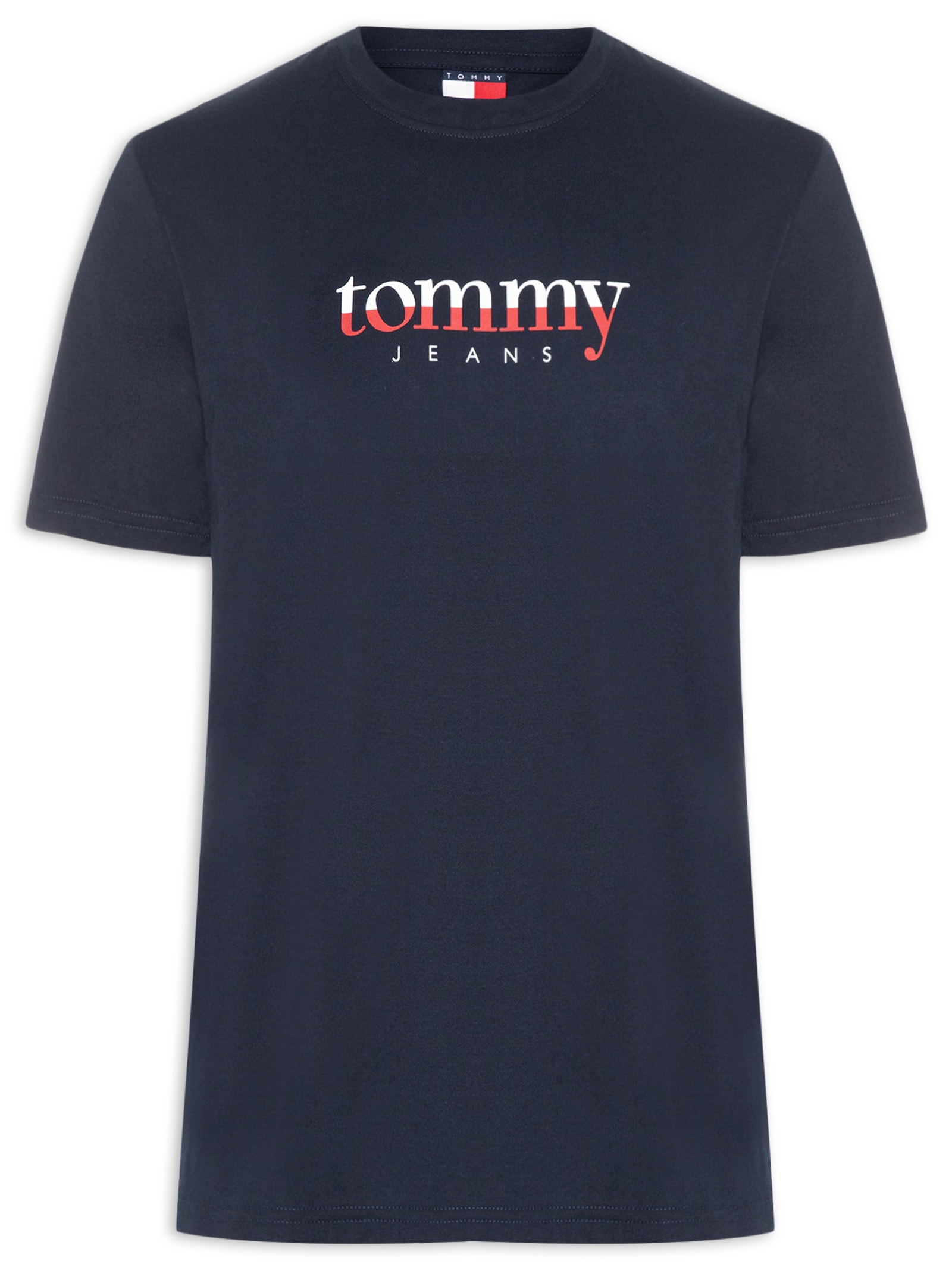 Camiseta Masculina Regular Fit Com Silk Azul Tommy Jeans