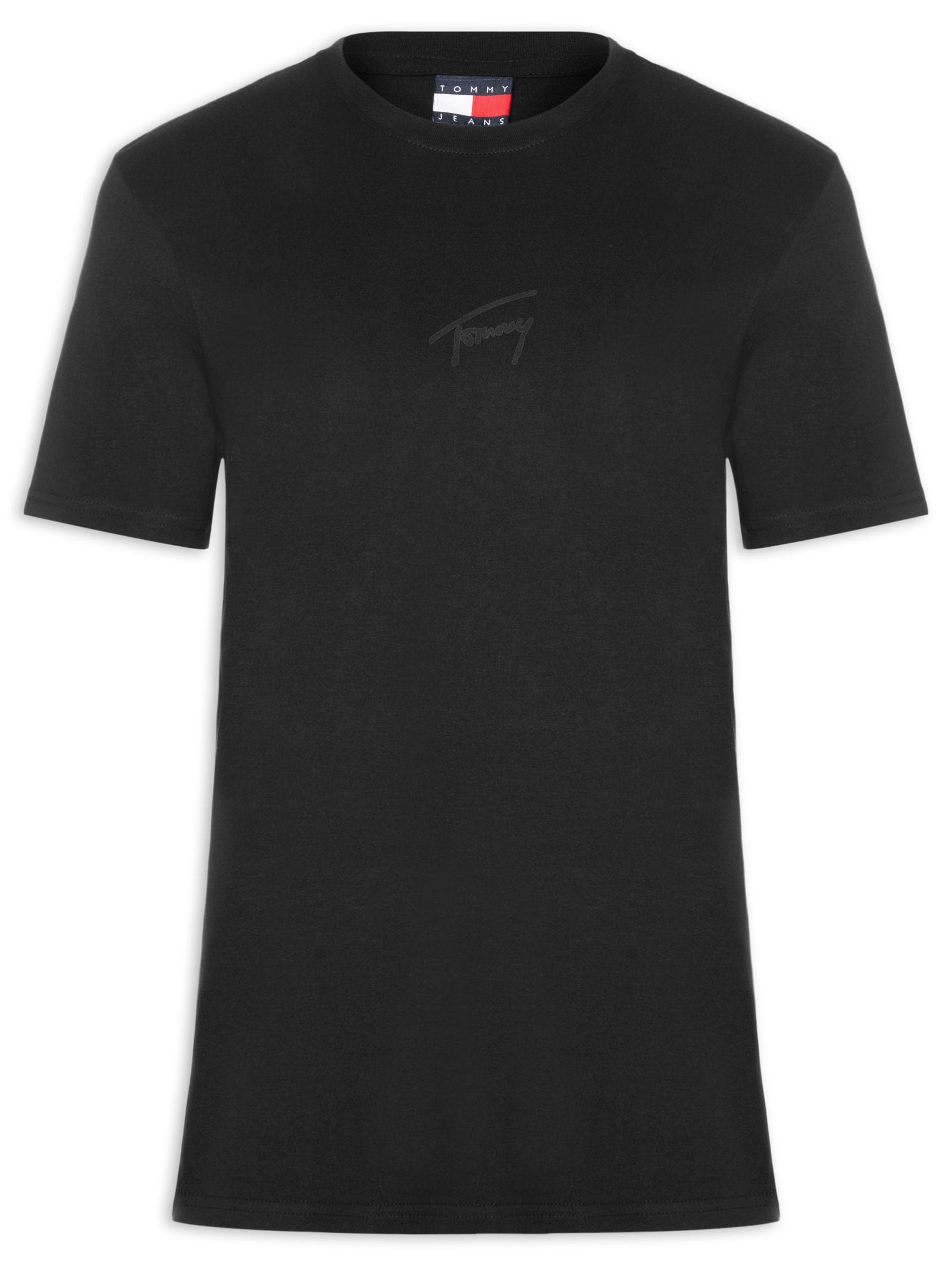 Camiseta Masculina Regular Fit com Silk Preto Tommy Jeans