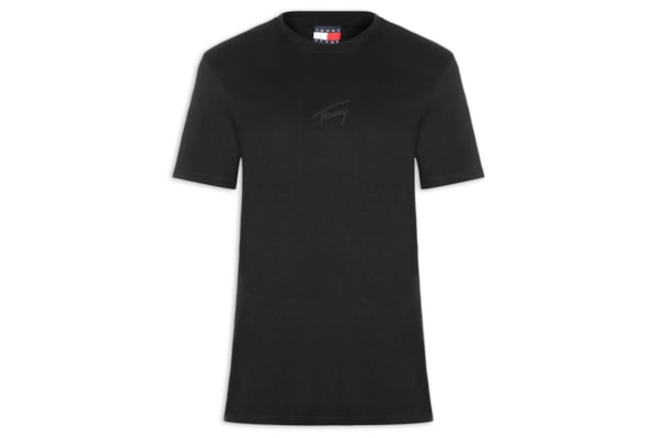 Camiseta Masculina Regular Fit com Silk - Preto