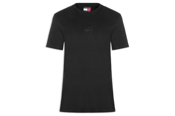 Camiseta Masculina Regular Fit com Silk - Preto