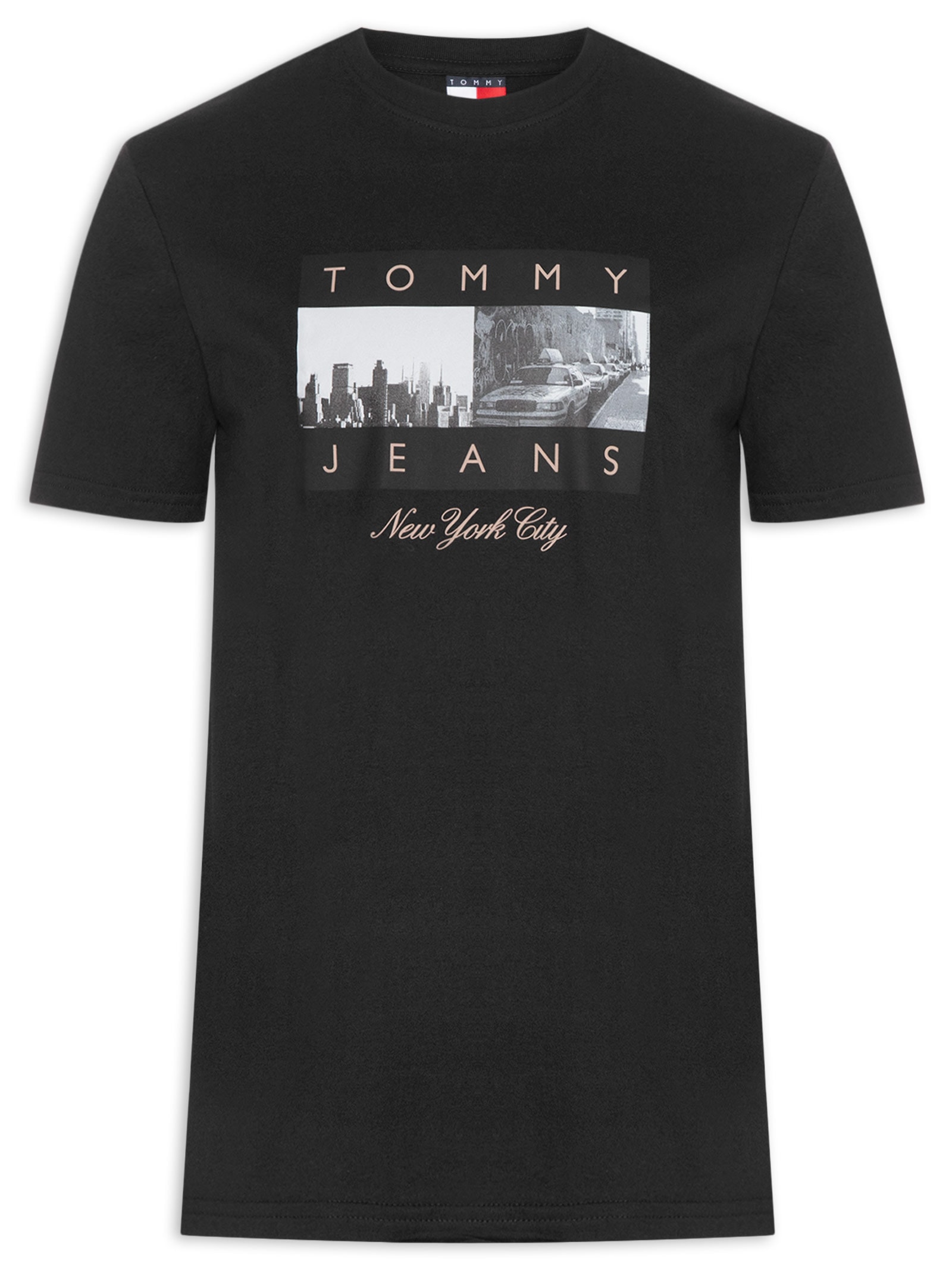 Camiseta Masculina Regular Fit com Silk – Preto Tommy Jeans