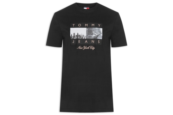 Camiseta Masculina Regular Fit com Silk – Preto