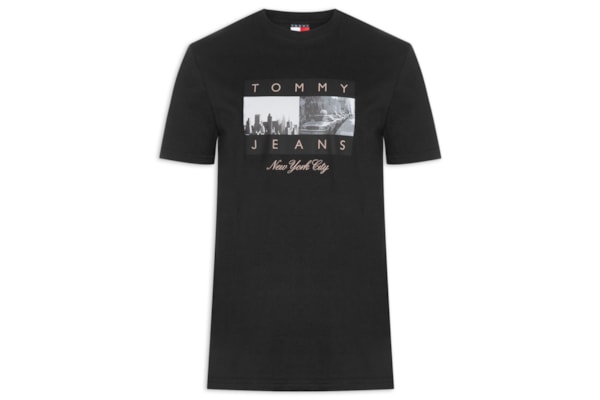Camiseta Masculina Regular Fit com Silk – Preto