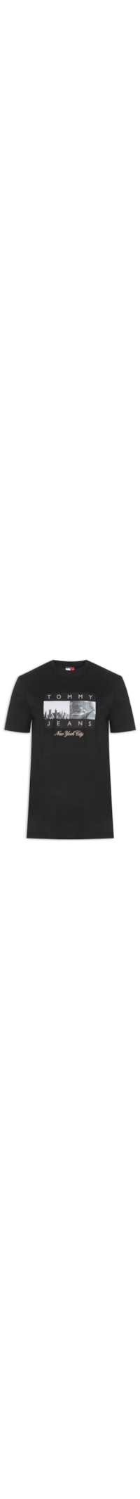 Camiseta Masculina Regular Fit com Silk – Preto